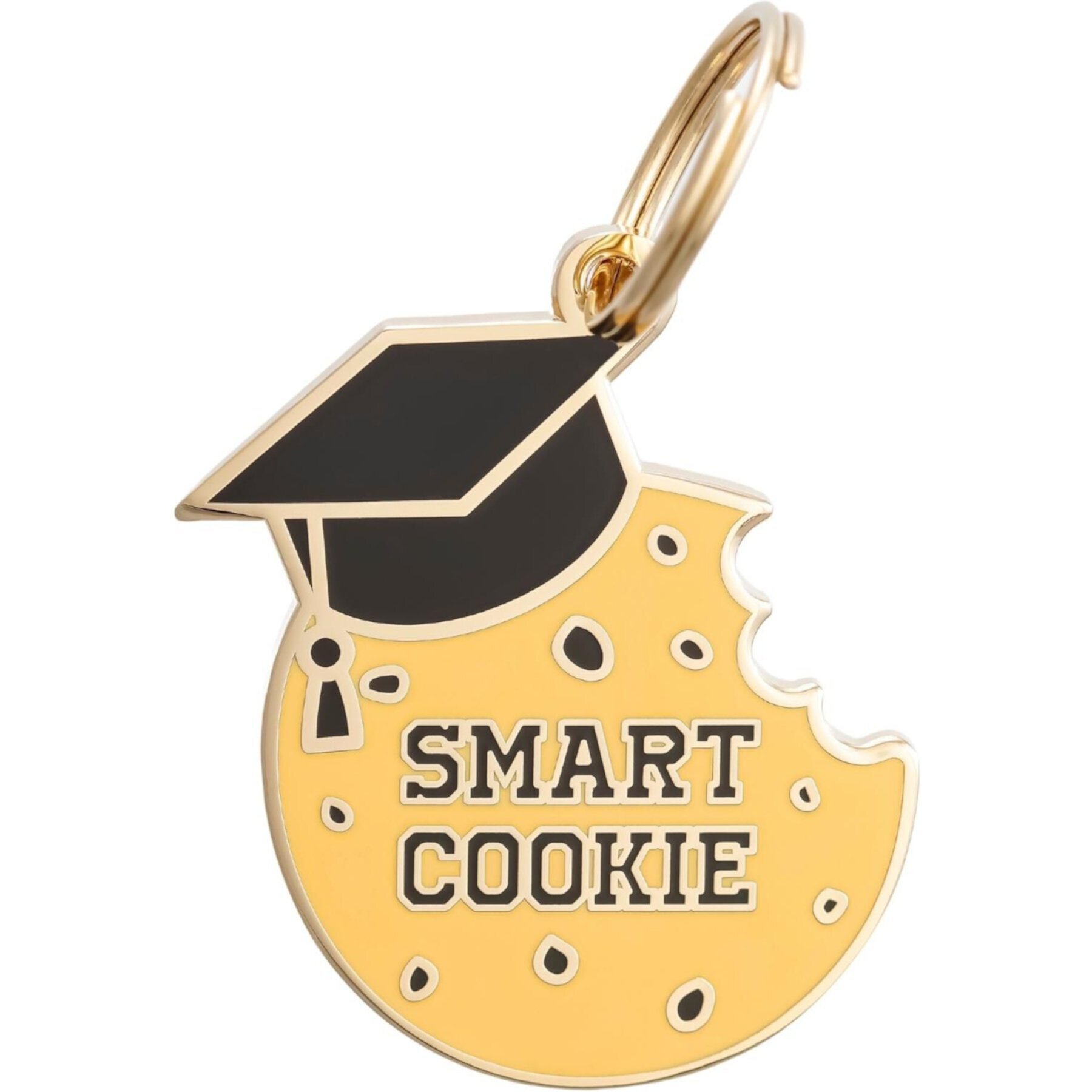 Two Tails Pet Company Smart Cookie Brass Non-Personalized Dog & Cat ID Tag, Brown Two Tails Pet Company