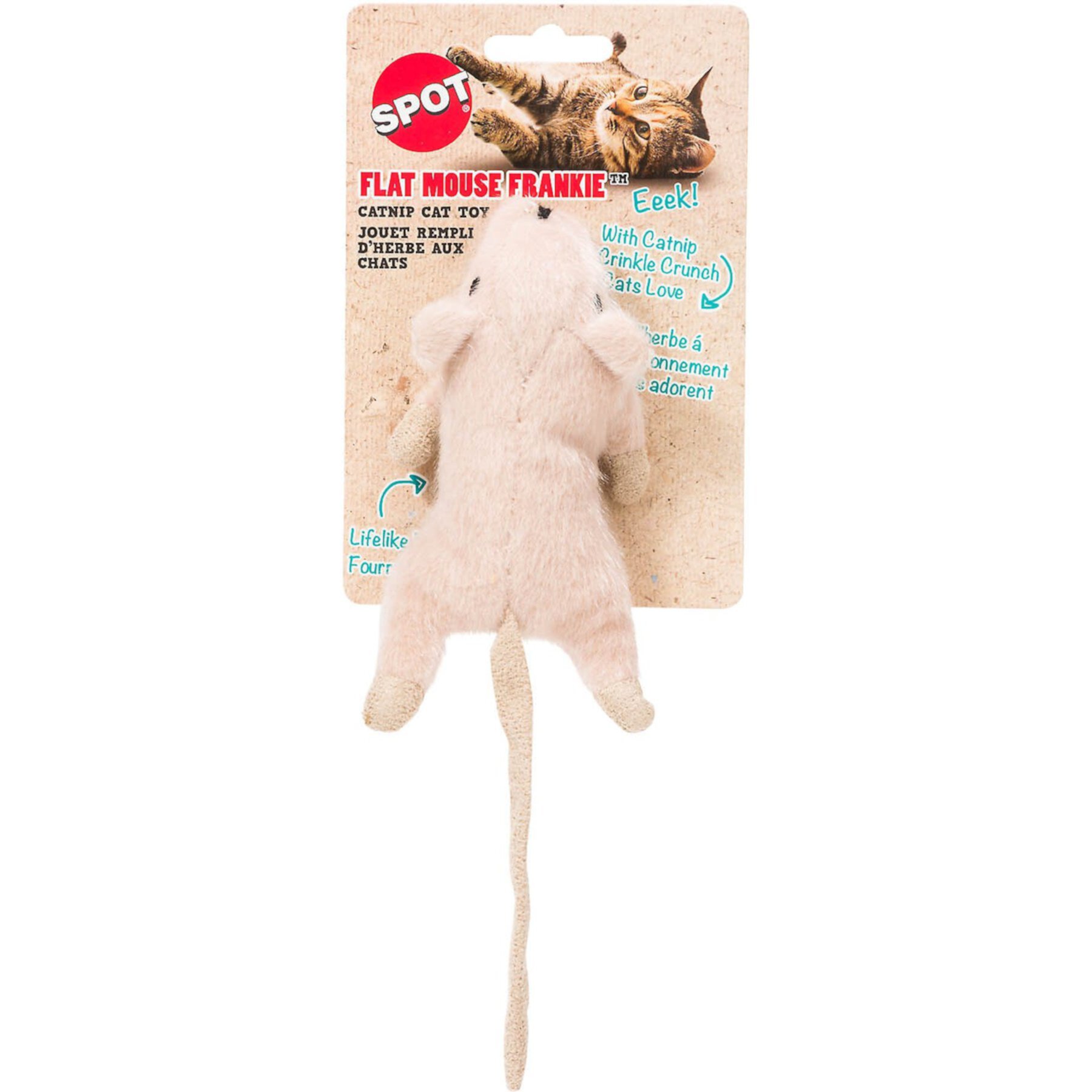 Ethical Pet Flat Mouse Frankie Cat Toy, Color Varies Ethical Pet