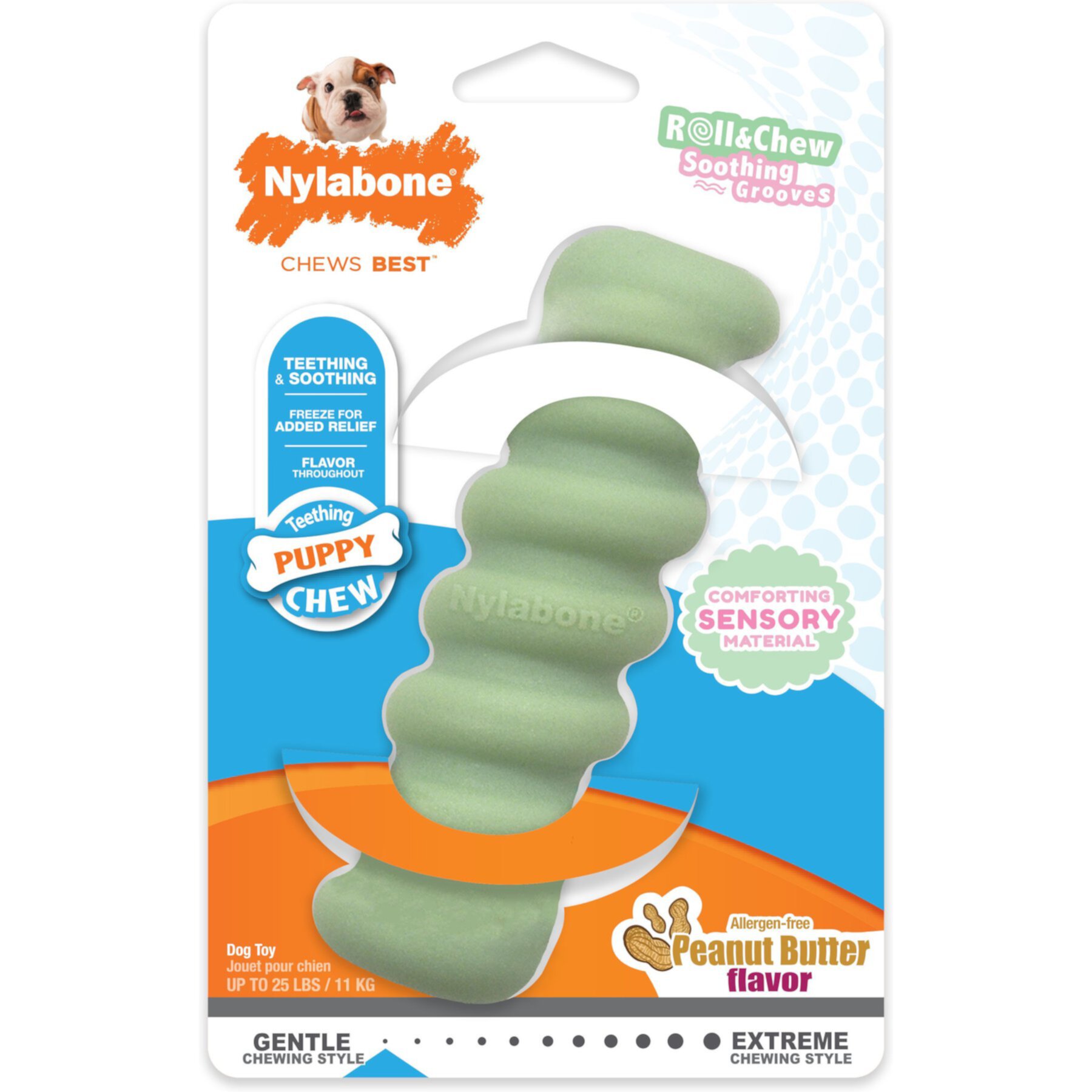 Nylabone Teething Stick Puppy Chew Toy, Green Nylabone