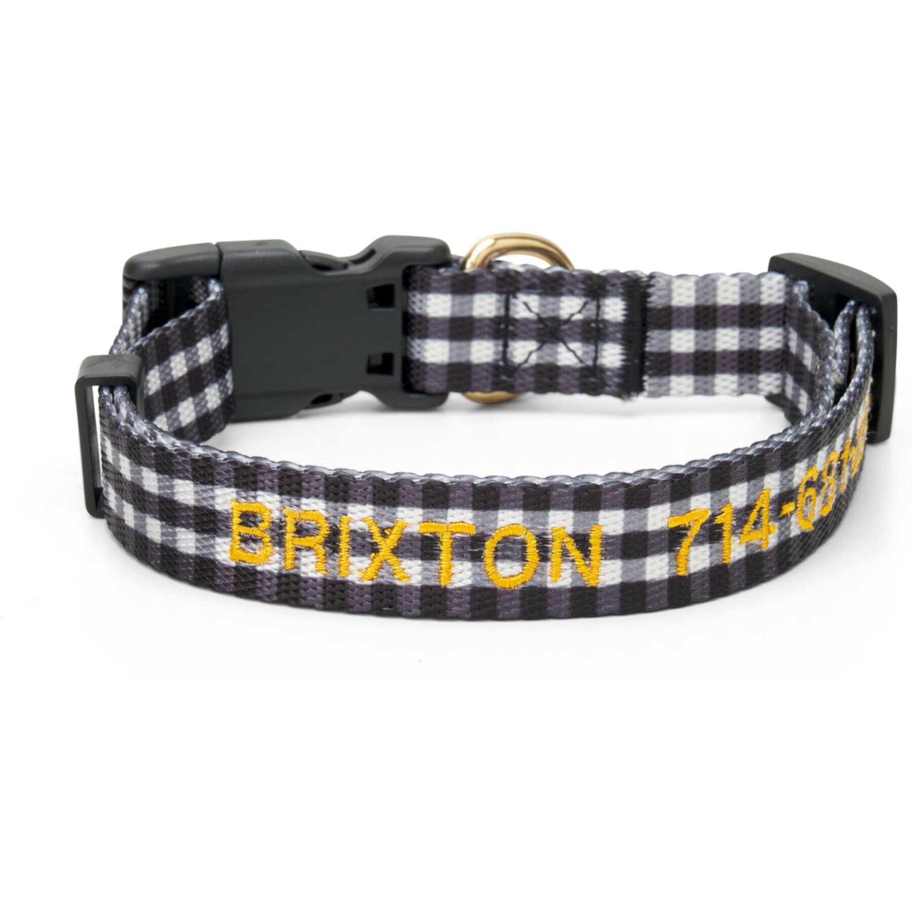 Boulevard Personalized Gingham Dog Collar Boulevard