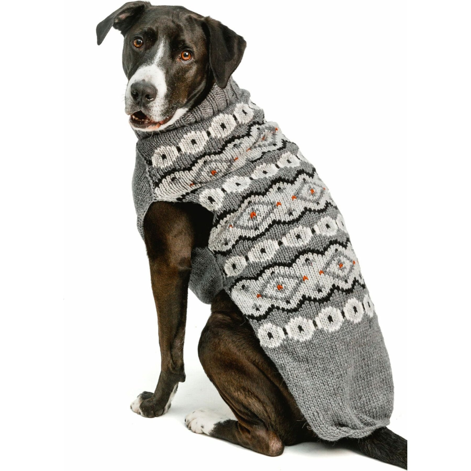 Chilly Dog Silver Alpaca Fairisle Dog & Cat Sweater Chilly Dog