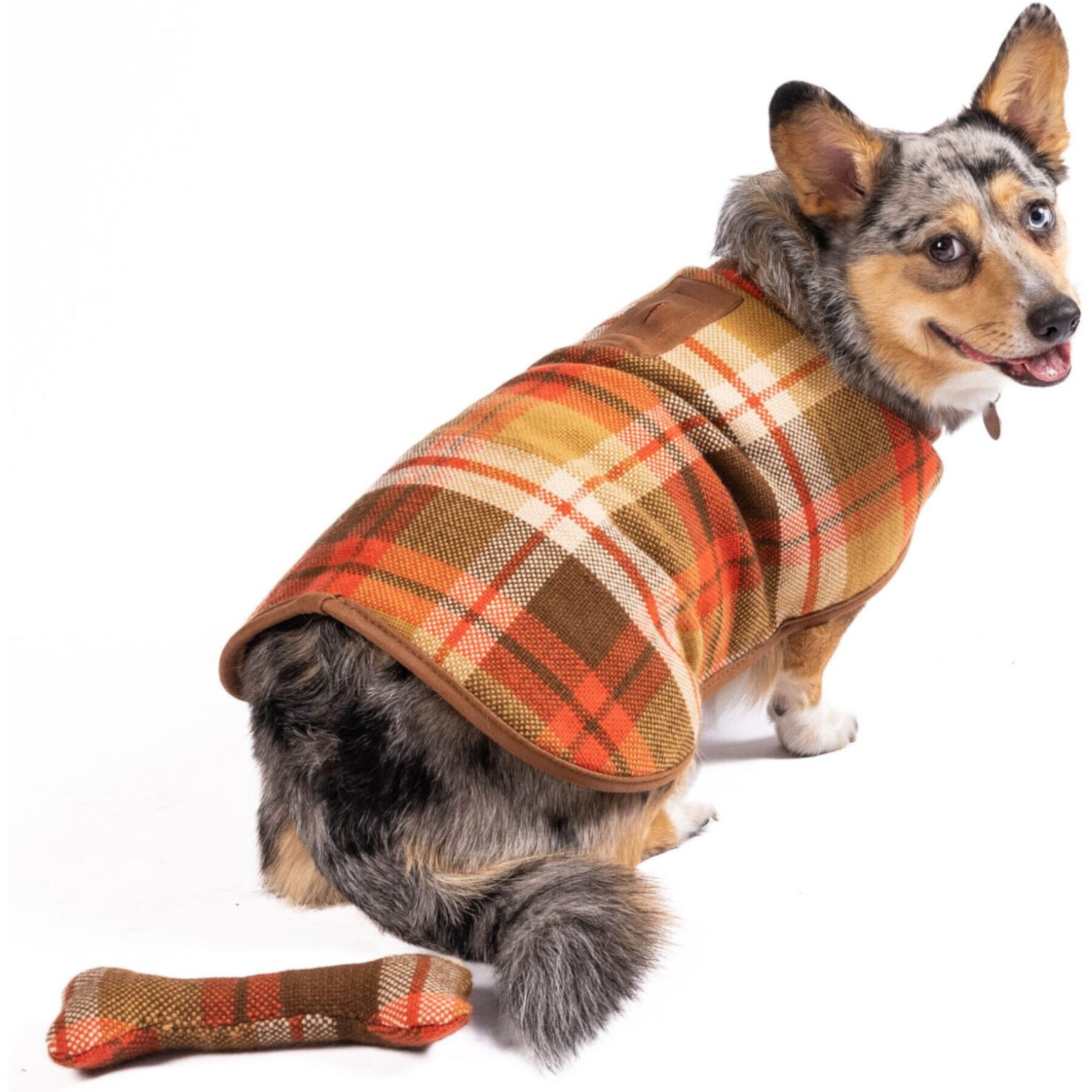 Chilly Dog Rust Plaid Dog & Cat Quilted Coat Chilly Dog