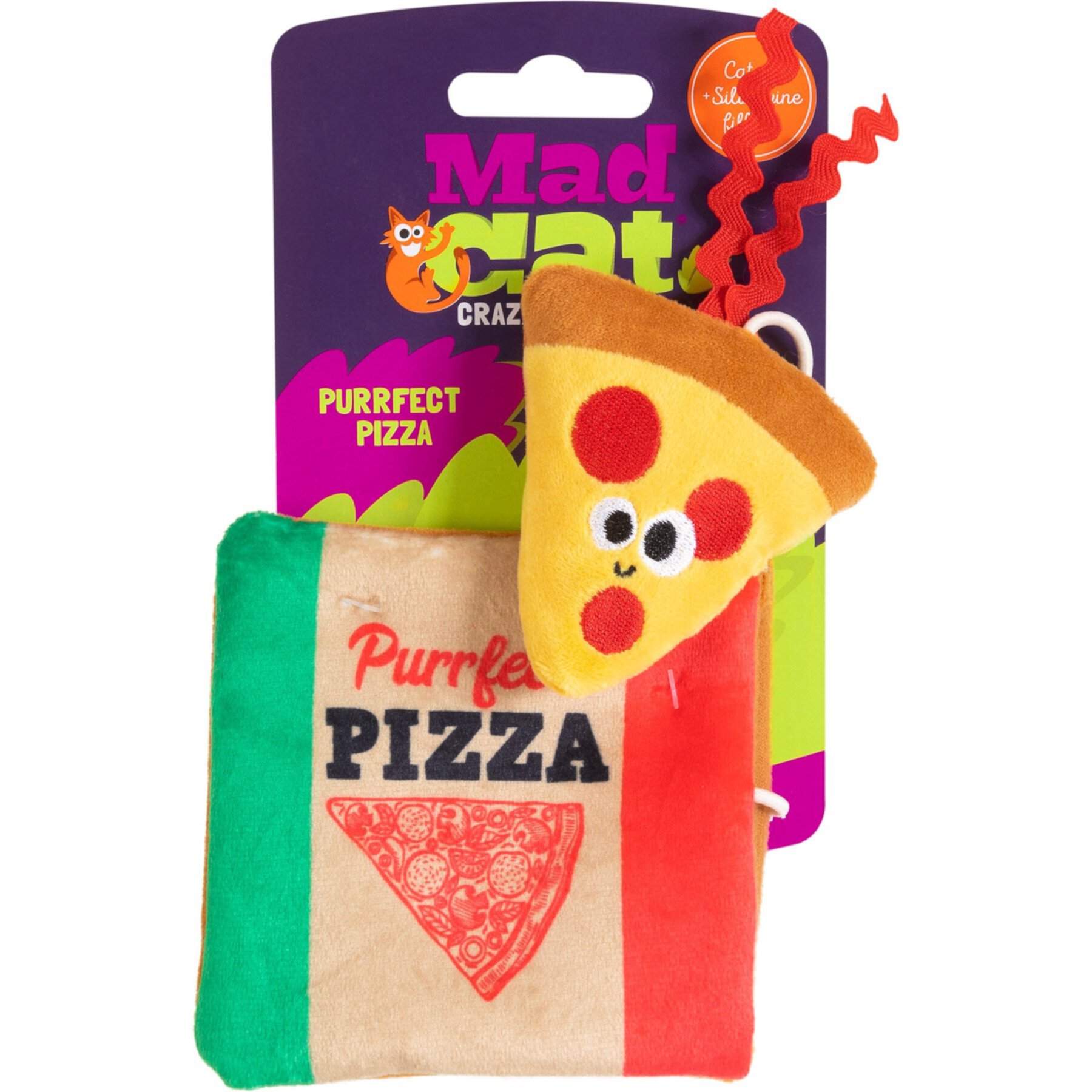 Mad Cat Purrfect Pizza Cat Toy with Catnip, Multicolor Mad Cat