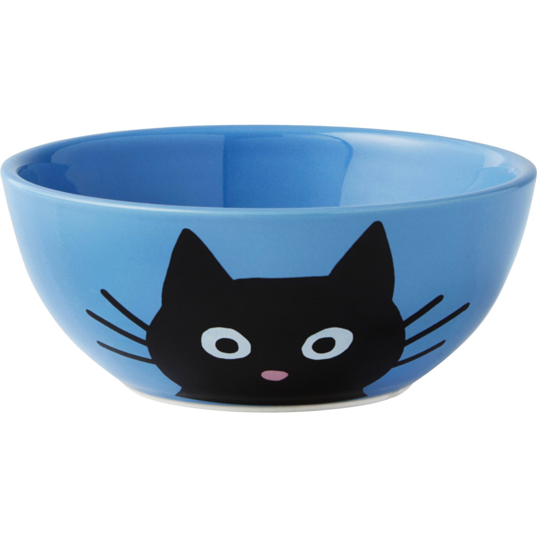 Frisco Cat Face Non-skid Ceramic Cat Bowl, Blue Frisco