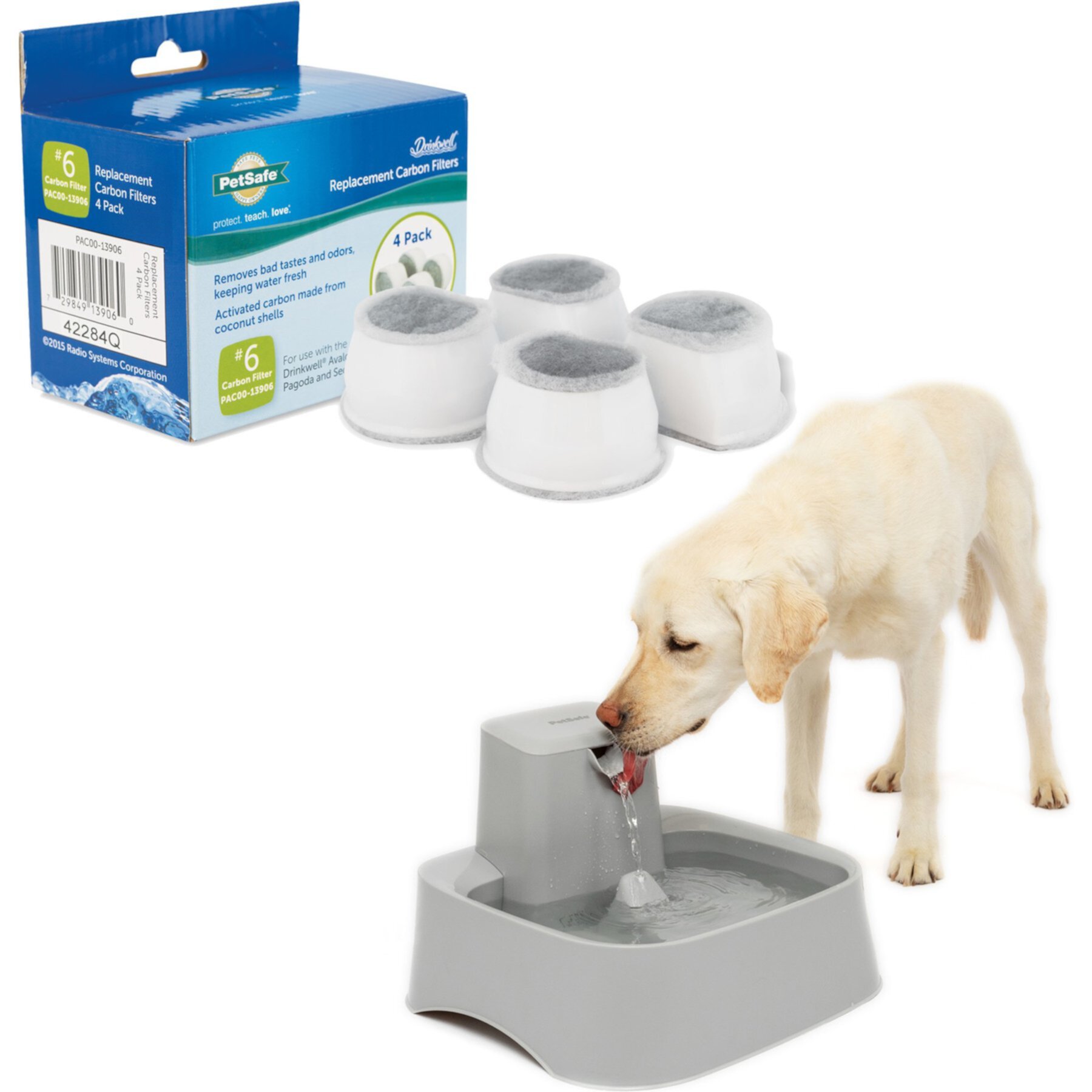 PetSafe Oasys Cat & Dog Water Fountain & PetSafe Drinkwell Replacement Carbon Filters PetSafe