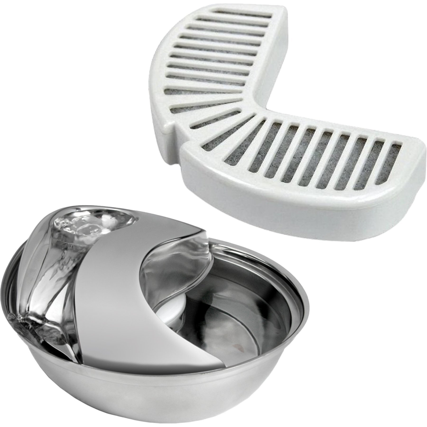 Pioneer Pet Stainless Steel Dog & Cat Fountain Raindrop Design & Pioneer Pet Replacement Filters for Ceramic & Stainless Steel Fountains Pioneer Pet