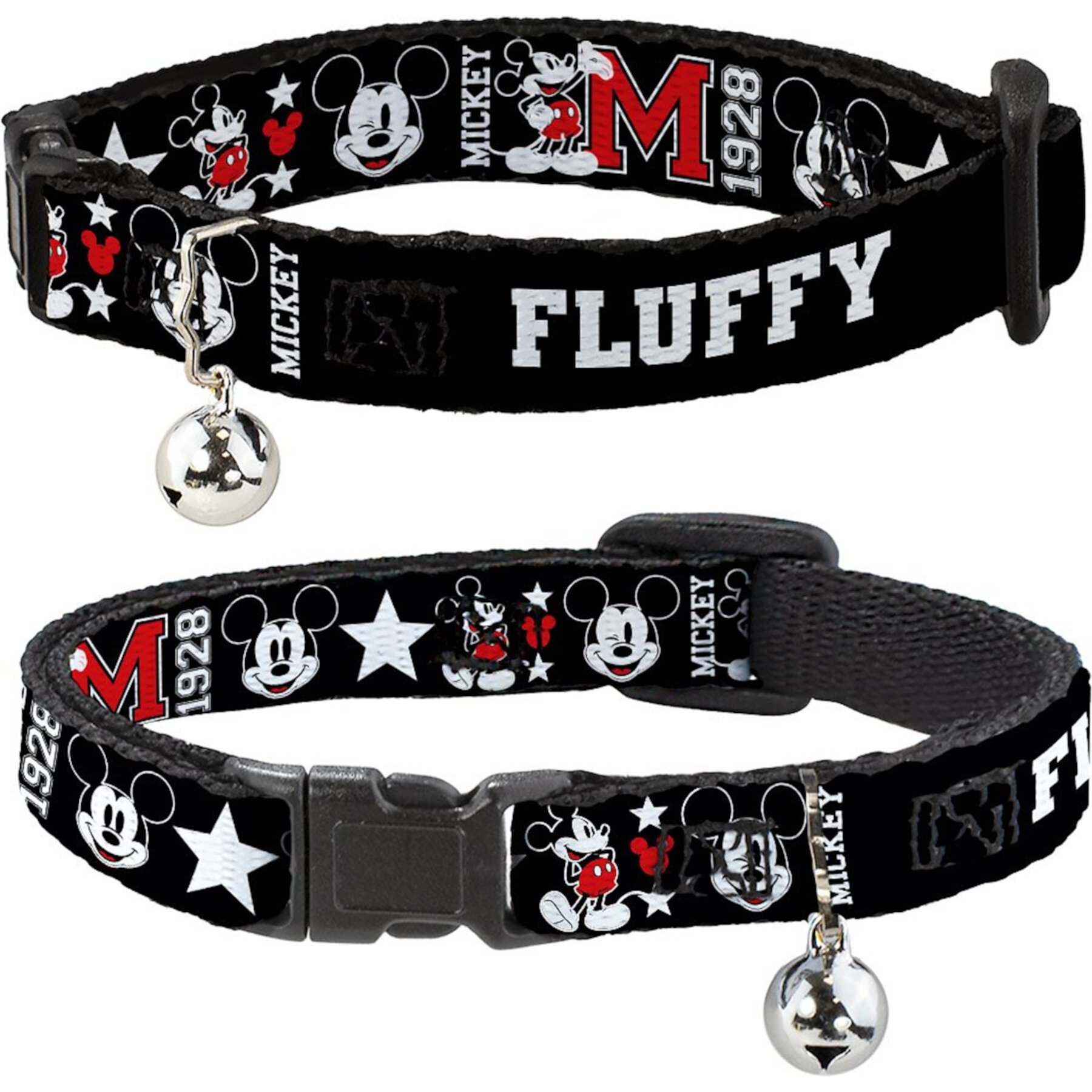 Buckle-Down Disney Classic Mickey Mouse 1928 Collage Personalized Breakaway Cat Collar with Bell Buckle-Down