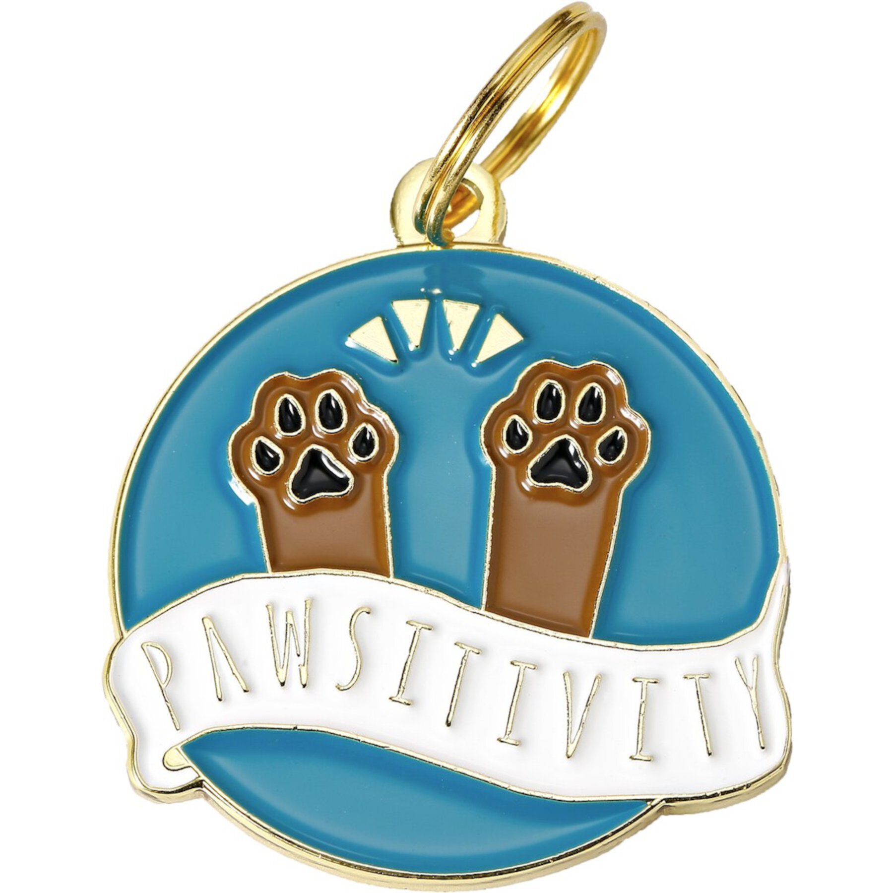 Two Tails Pet Company Pawsitvity Personalized Dog & Cat ID Tag, Green Two Tails Pet Company