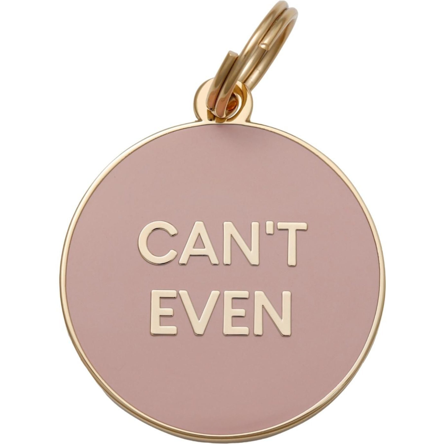 Two Tails Pet Company Can't Even Brass Non-Personalized Dog & Cat ID Tag, Pink Two Tails Pet Company