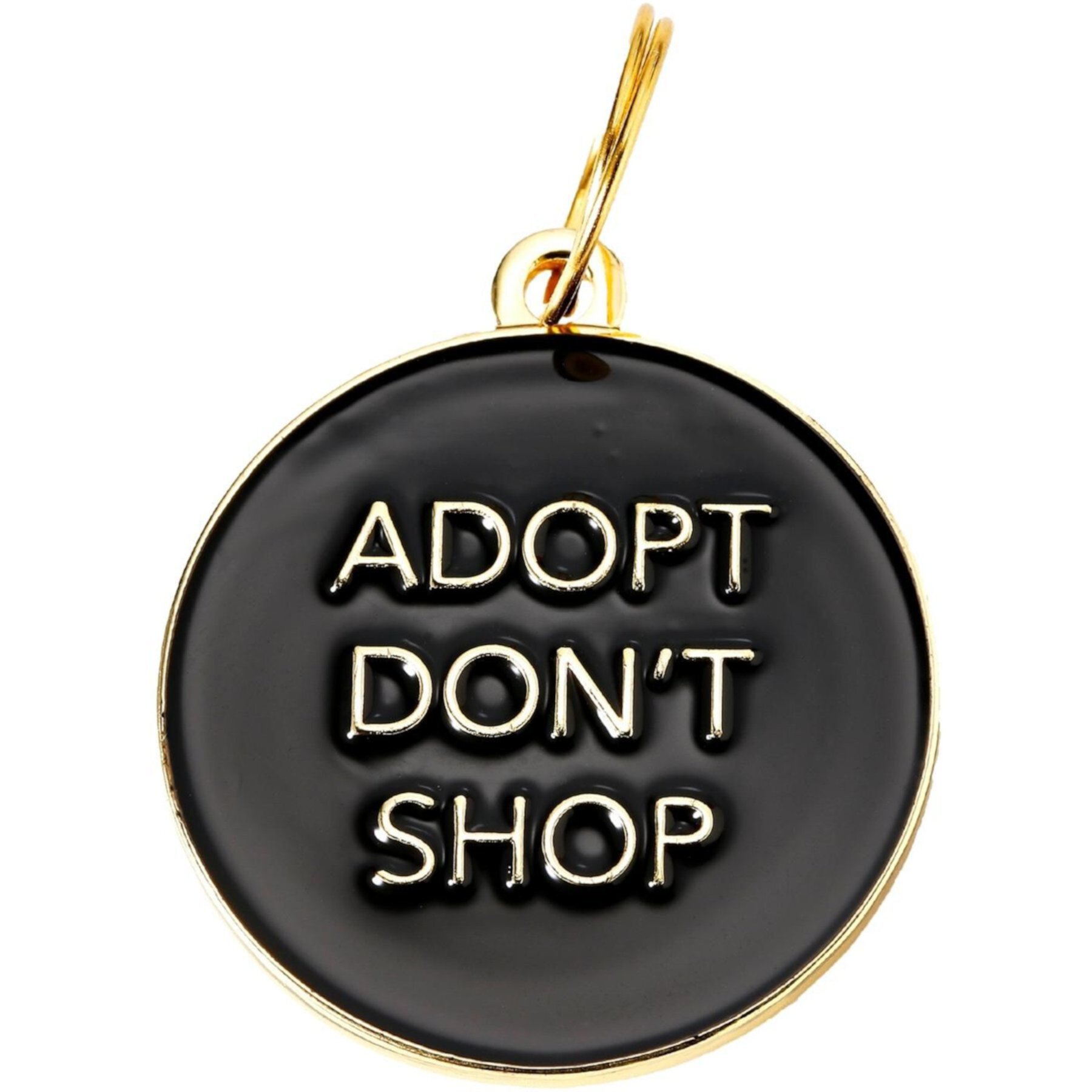 Two Tails Pet Company Adopt Don't Shop Brass Non-Personalized Dog & Cat ID Tag Two Tails Pet Company