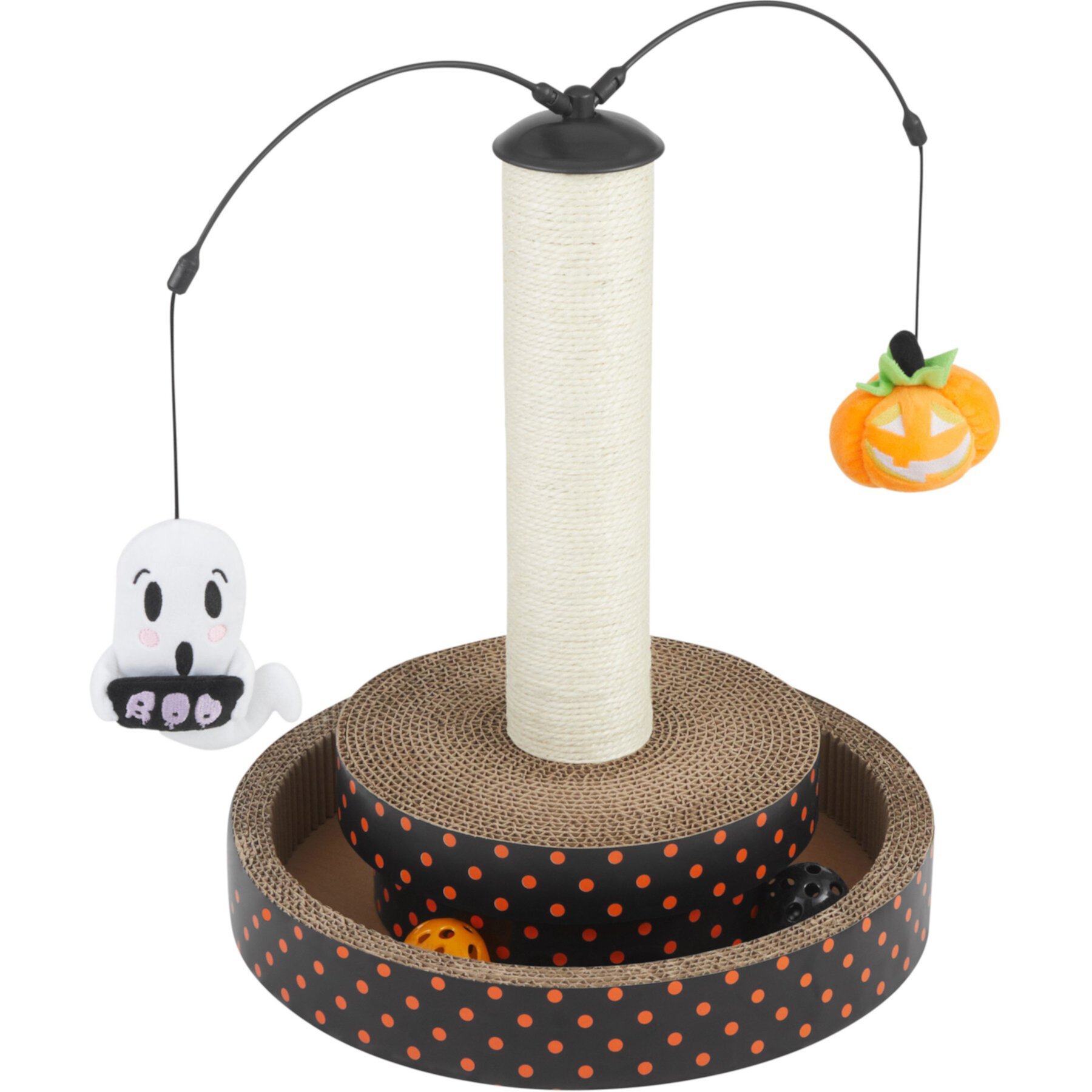 Frisco Halloween Pumpkin & Ghost Interactive Scratcher Cat Toy with Catnip Frisco