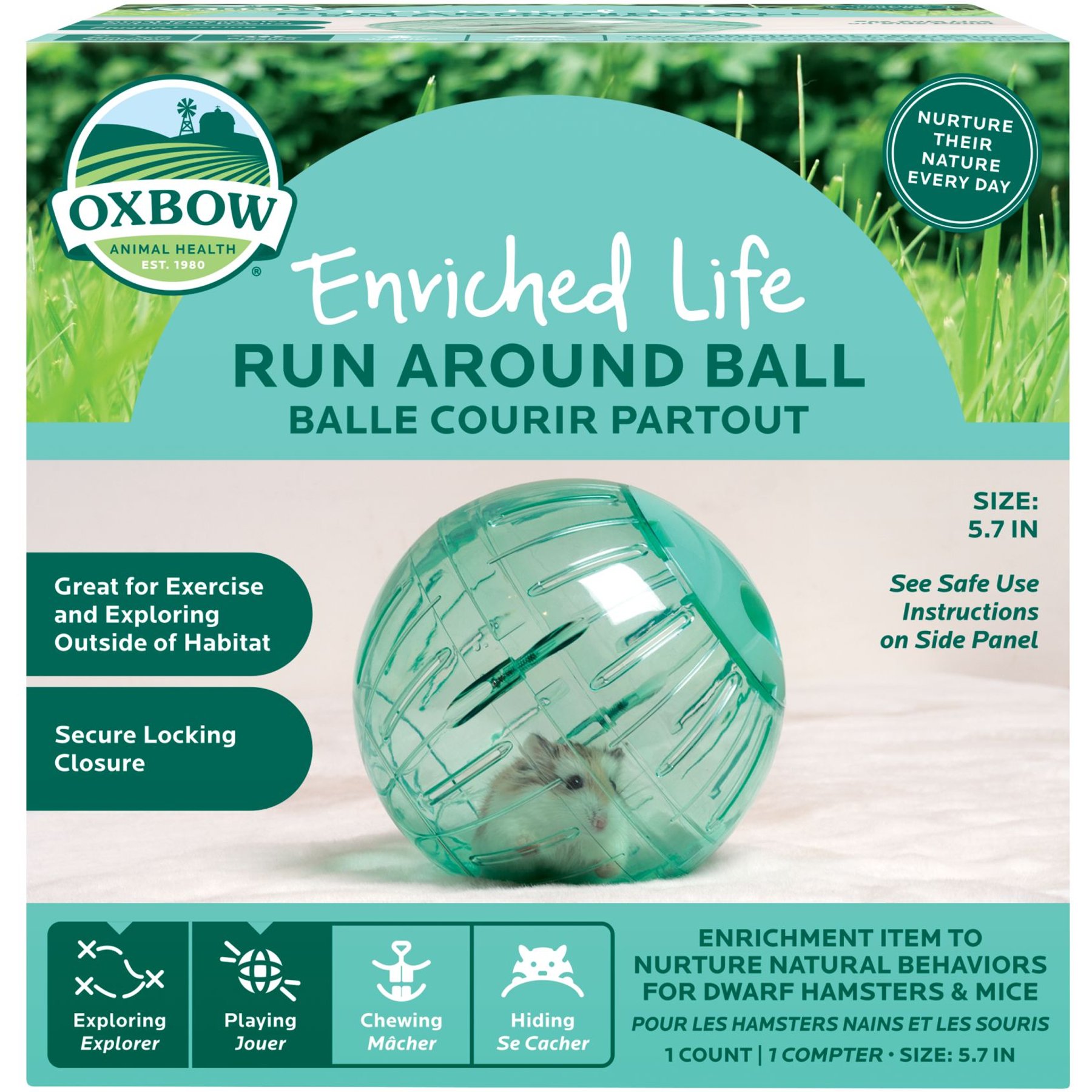 Oxbow Enriched Life Run Around Ball Small Animal Toy Oxbow