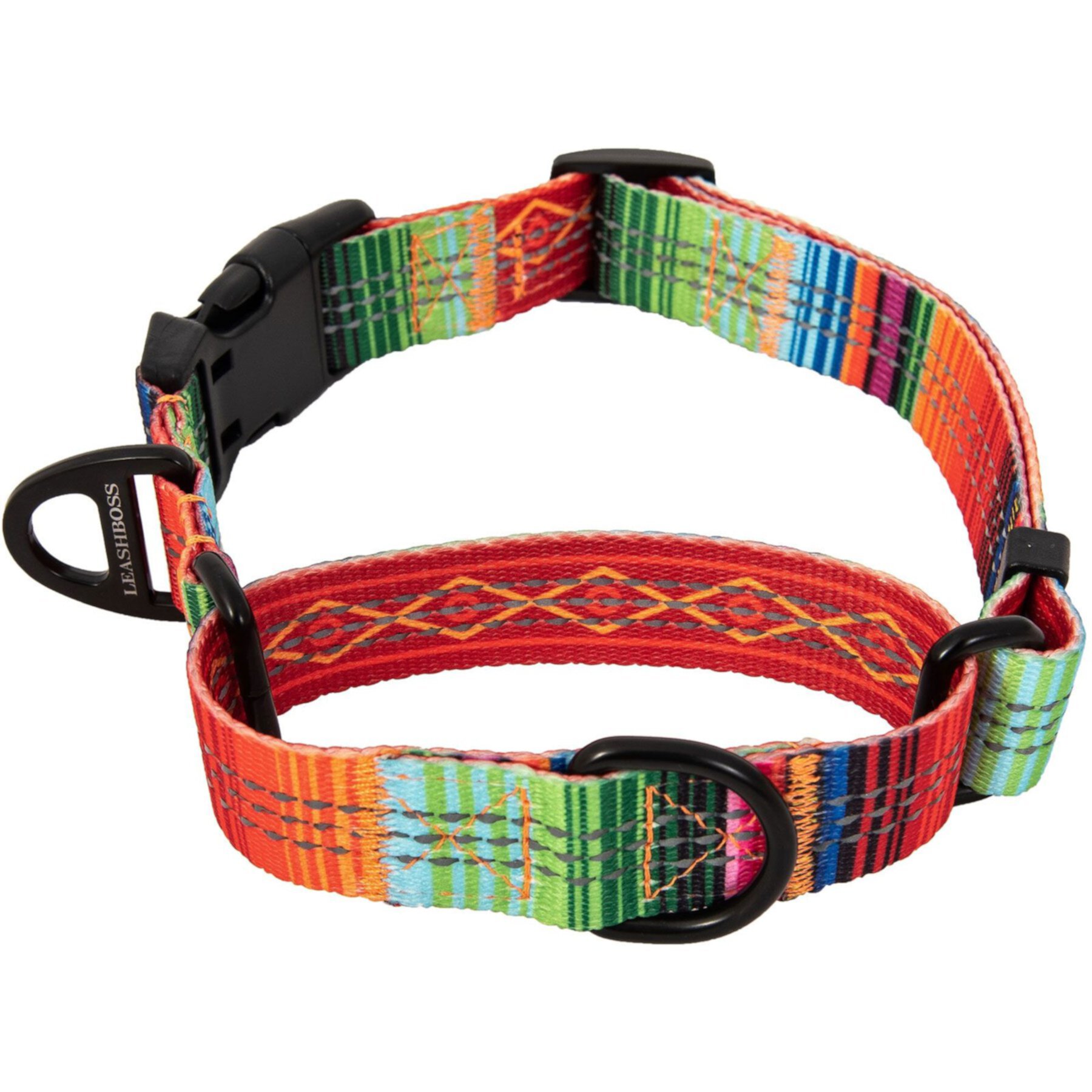 Leash Boss Patterned Fabric Martingale Dog Collar Leash Boss