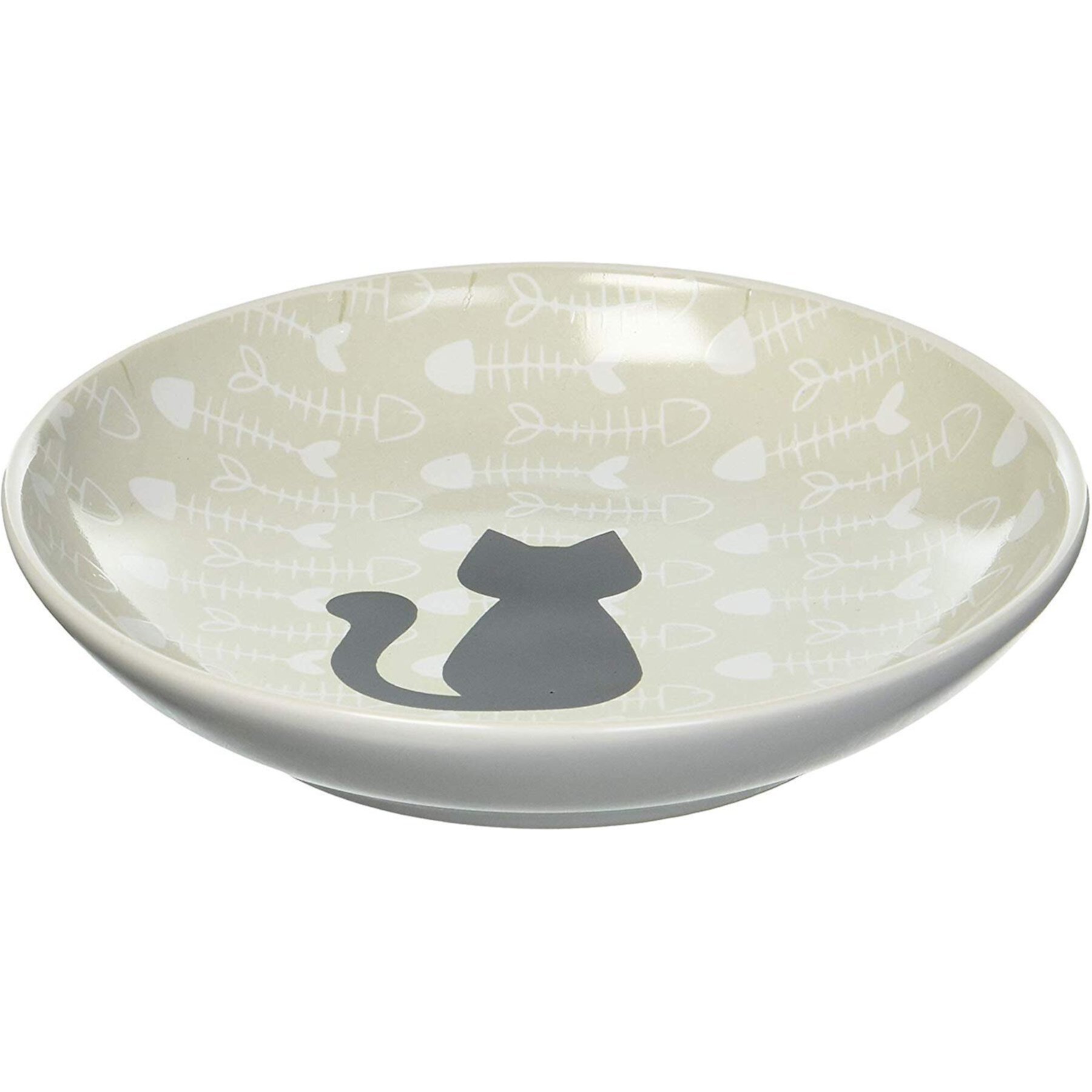 PetRageous Designs Fishbone Kitty Ceramic Cat Dish Petrageous Designs