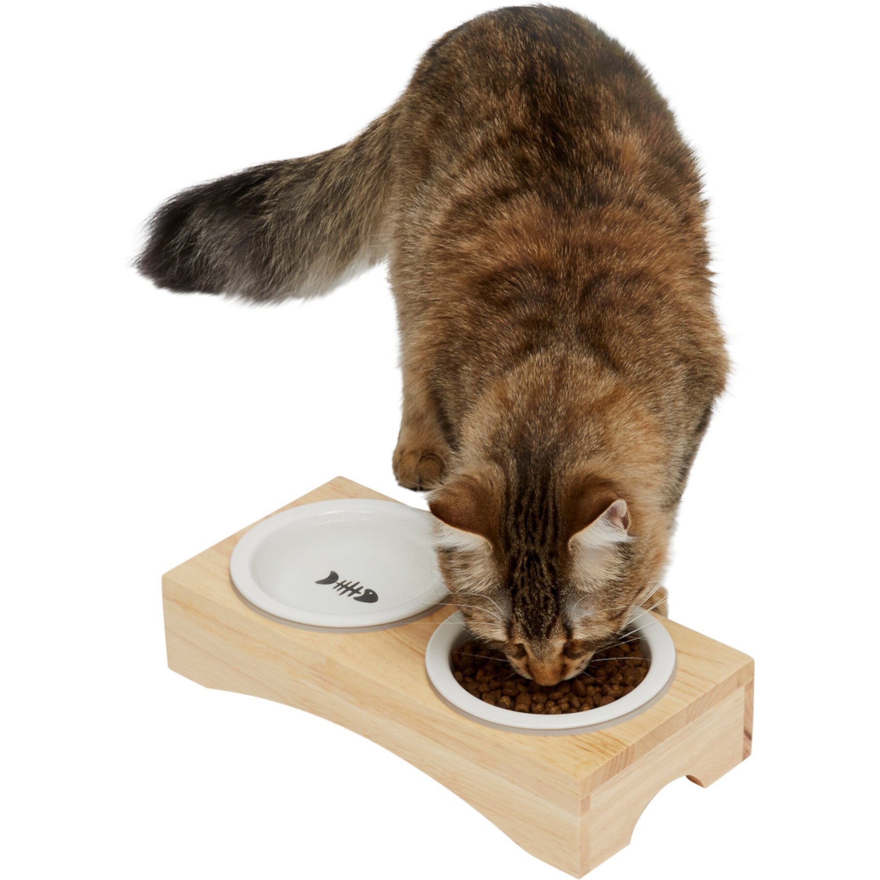 Frisco Double Elevated Cat Bowl with Wood Stand Frisco