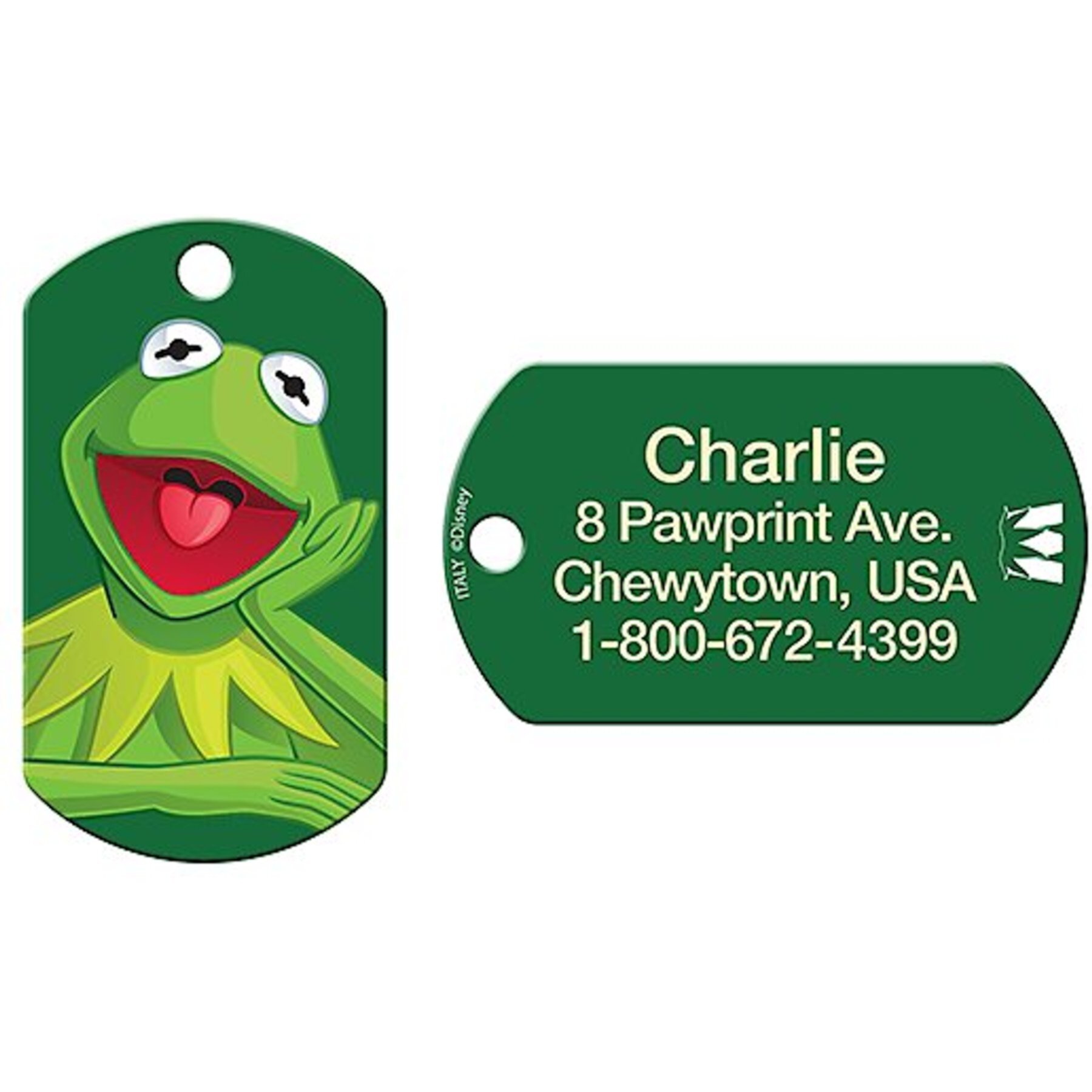 Quick-Tag Disney's Muppets Kermit Military Personalized Dog & Cat ID Tag Quick-Tag