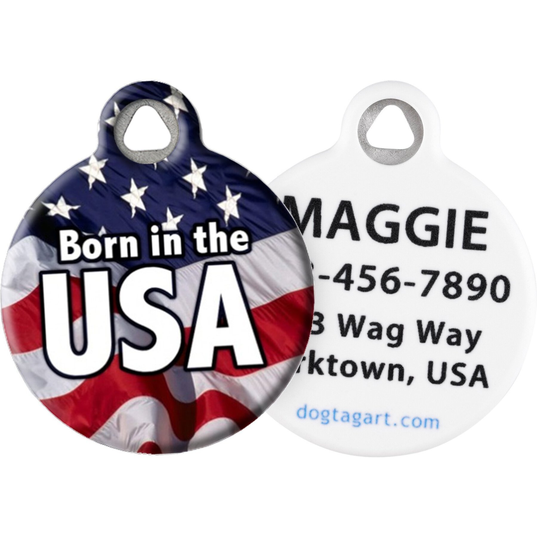 Dog Tag Art Born in the USA Personalized Dog & Cat ID Tag Dog Tag Art