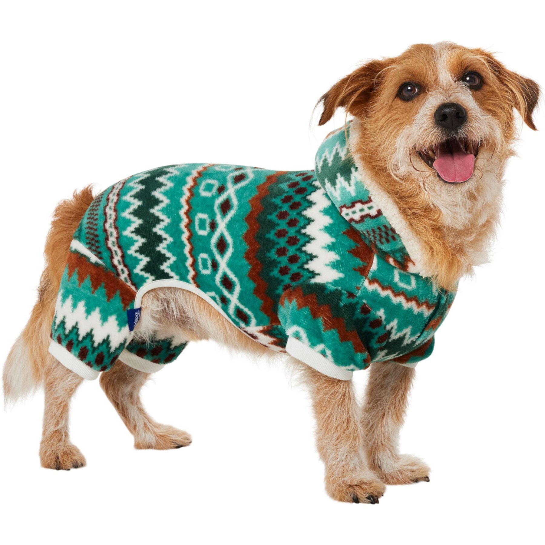 Frisco Fairisle Cozy Plush Fleece Dog & Cat PJs, Green Frisco