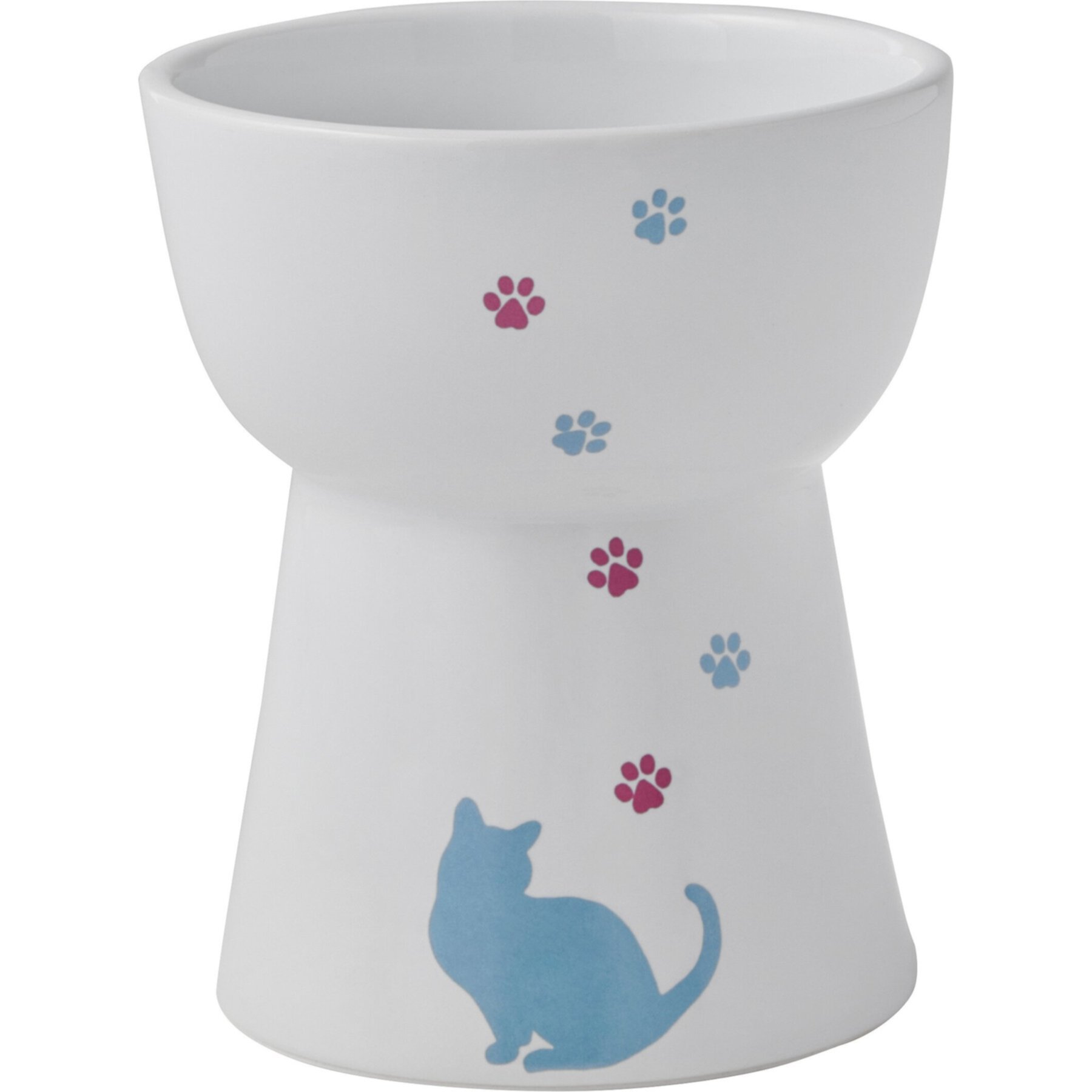 Frisco Cat Print Non-Skid Elevated Ceramic Cat Bowl, Tall Frisco