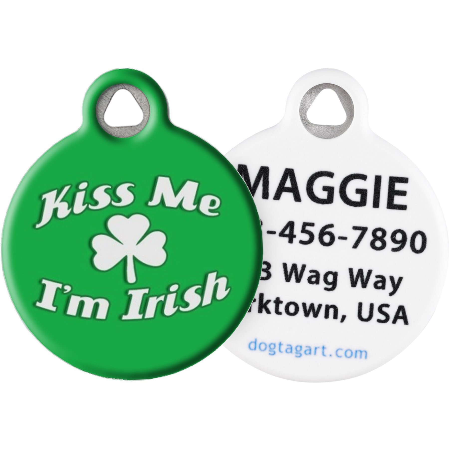 Dog Tag Art Kiss Me I'm Irish Personalized Dog & Cat ID Tag Dog Tag Art