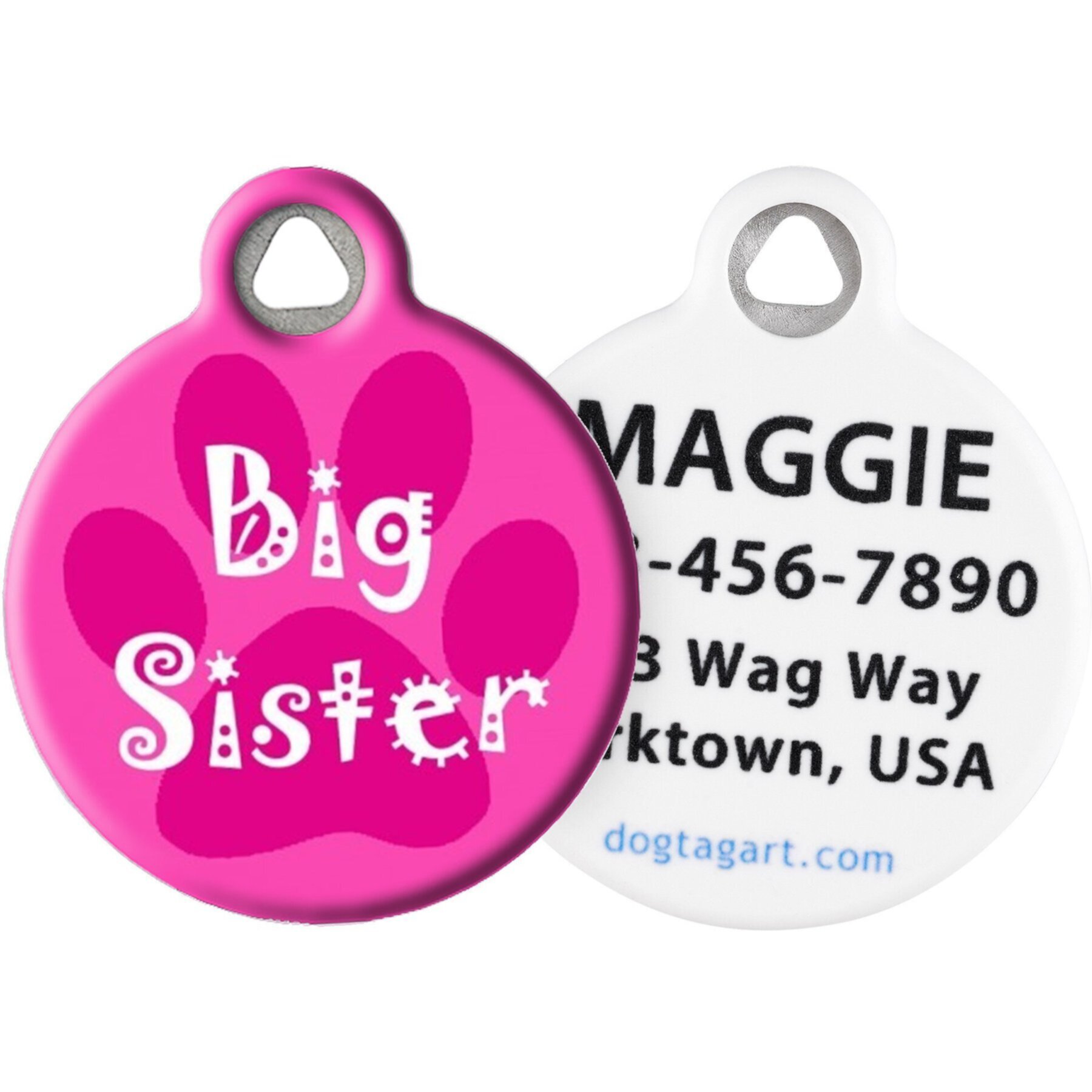 Dog Tag Art Big Sister Personalized Dog & Cat ID Tag Dog Tag Art