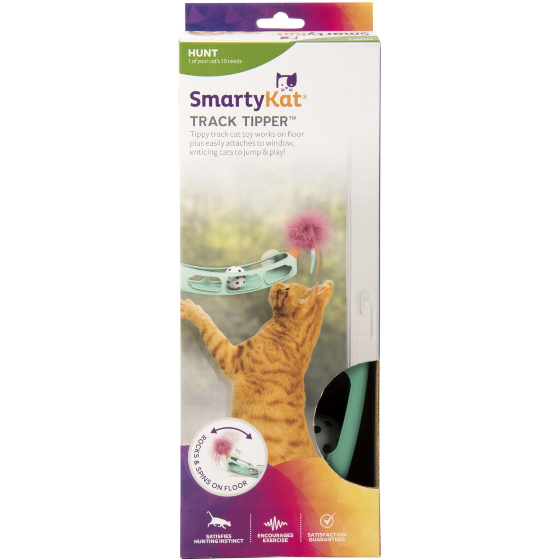 SmartyKat Track Tipper Suction Cup Ball Track Cat Toy, Large Smartykat