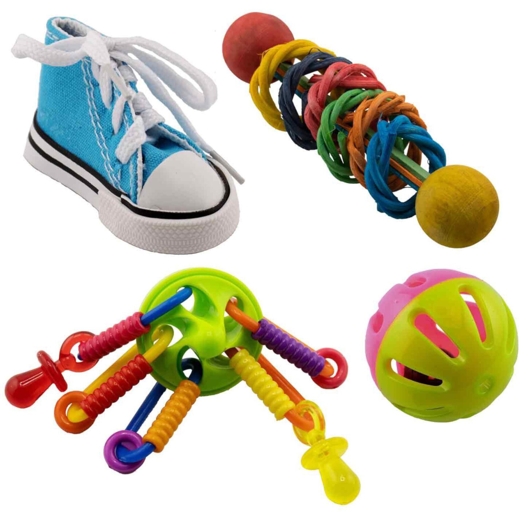 Super Bird Creations Foot Toy Bundle, Medium, 4 count Super Bird Creations