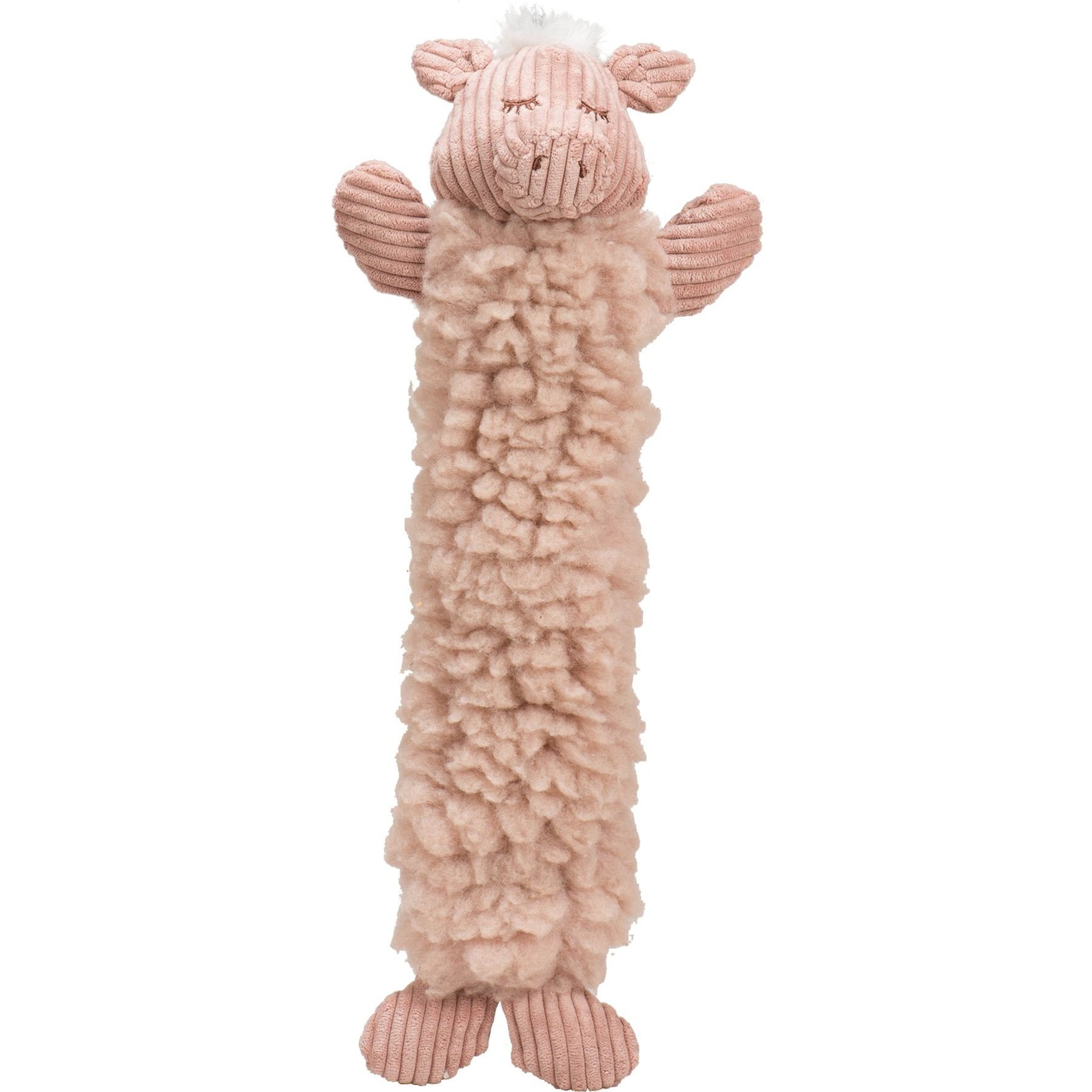 HuggleHounds Fluffer Long & Lovelie Penelope Pig Tough Plush Dog Toy, Pink, Large HuggleHounds