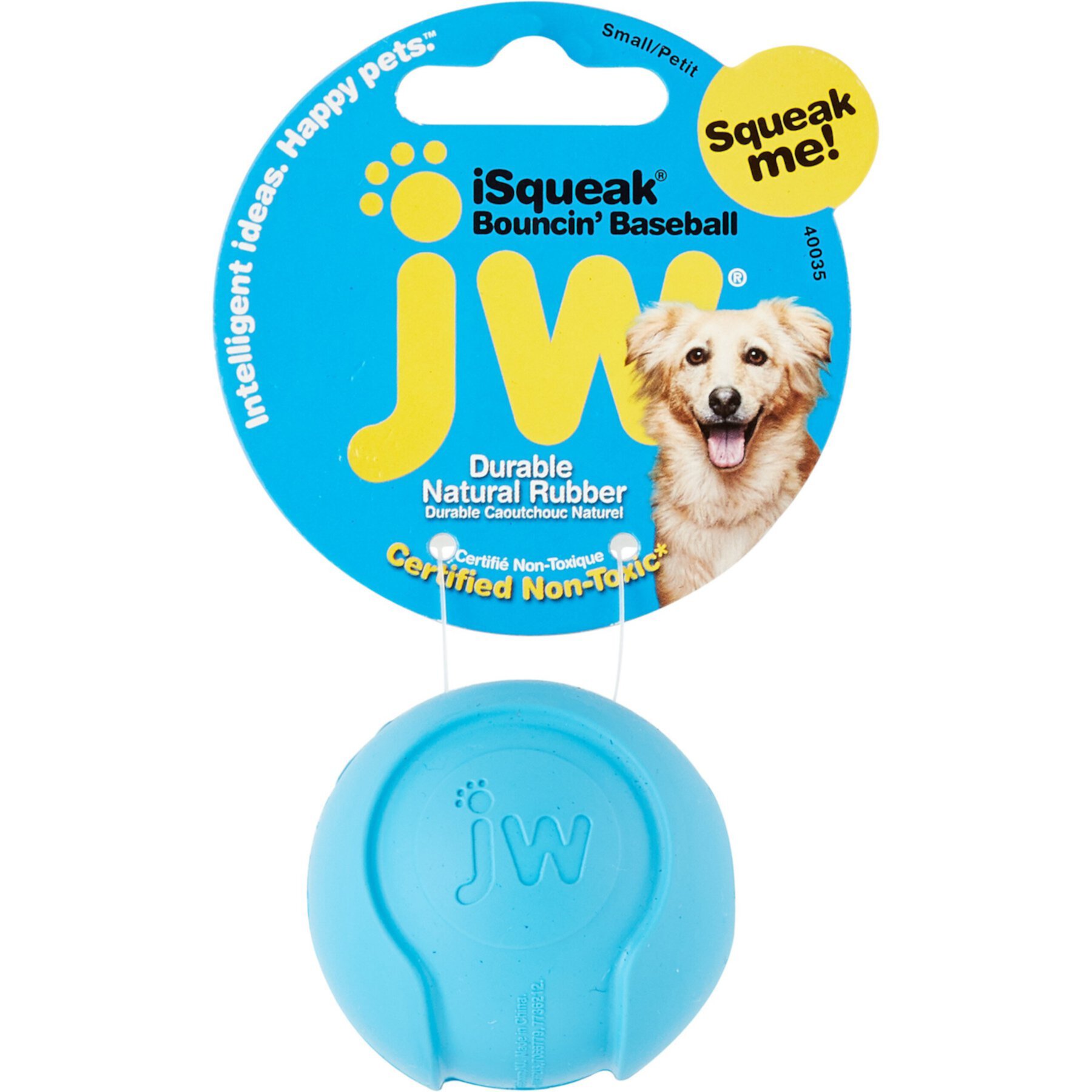 JW Pet iSqueak Bouncin' Baseball Dog Toy, Color Varies JW Pet