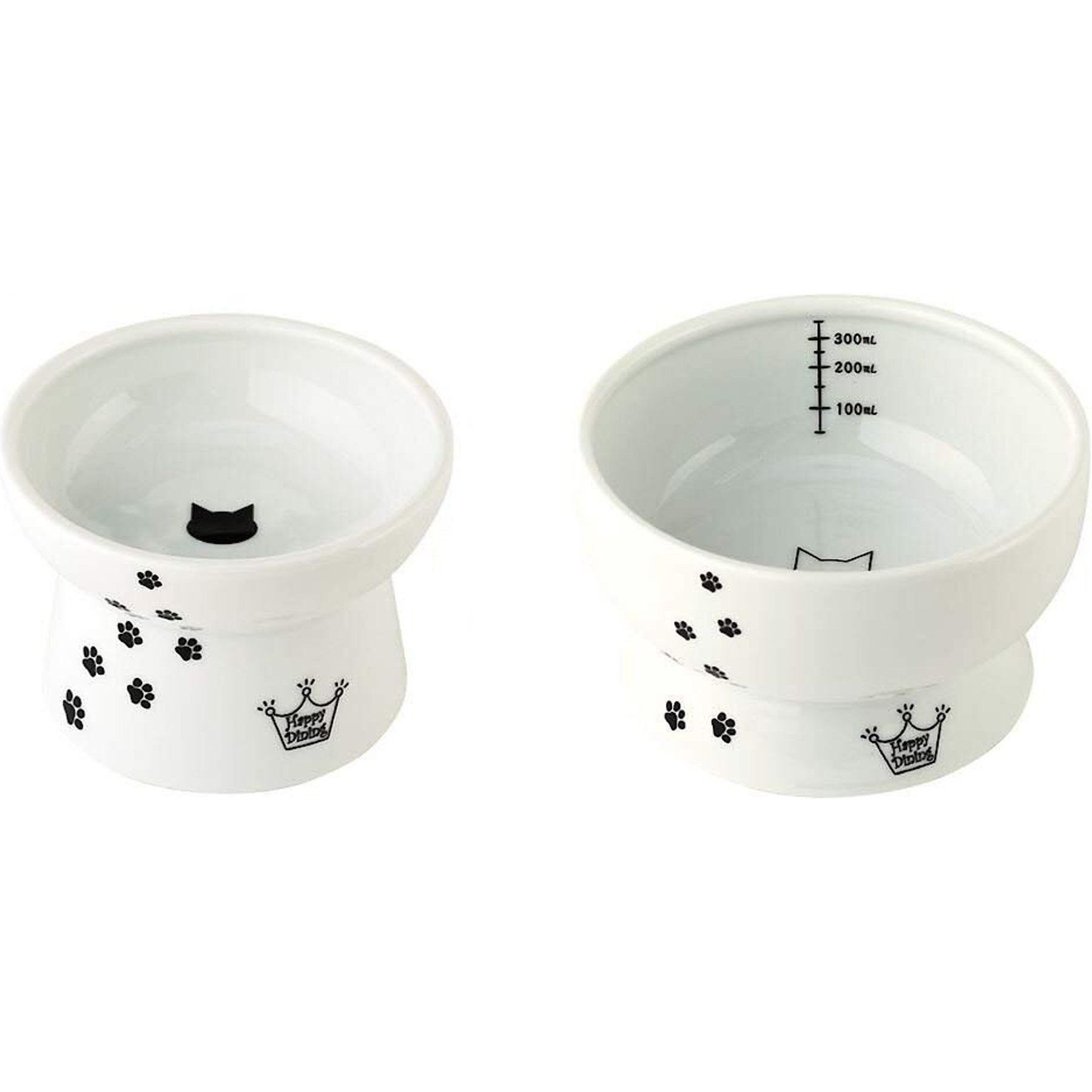 Necoichi Ceramic Elevated Cat Food & Water Bowl Set Necoichi