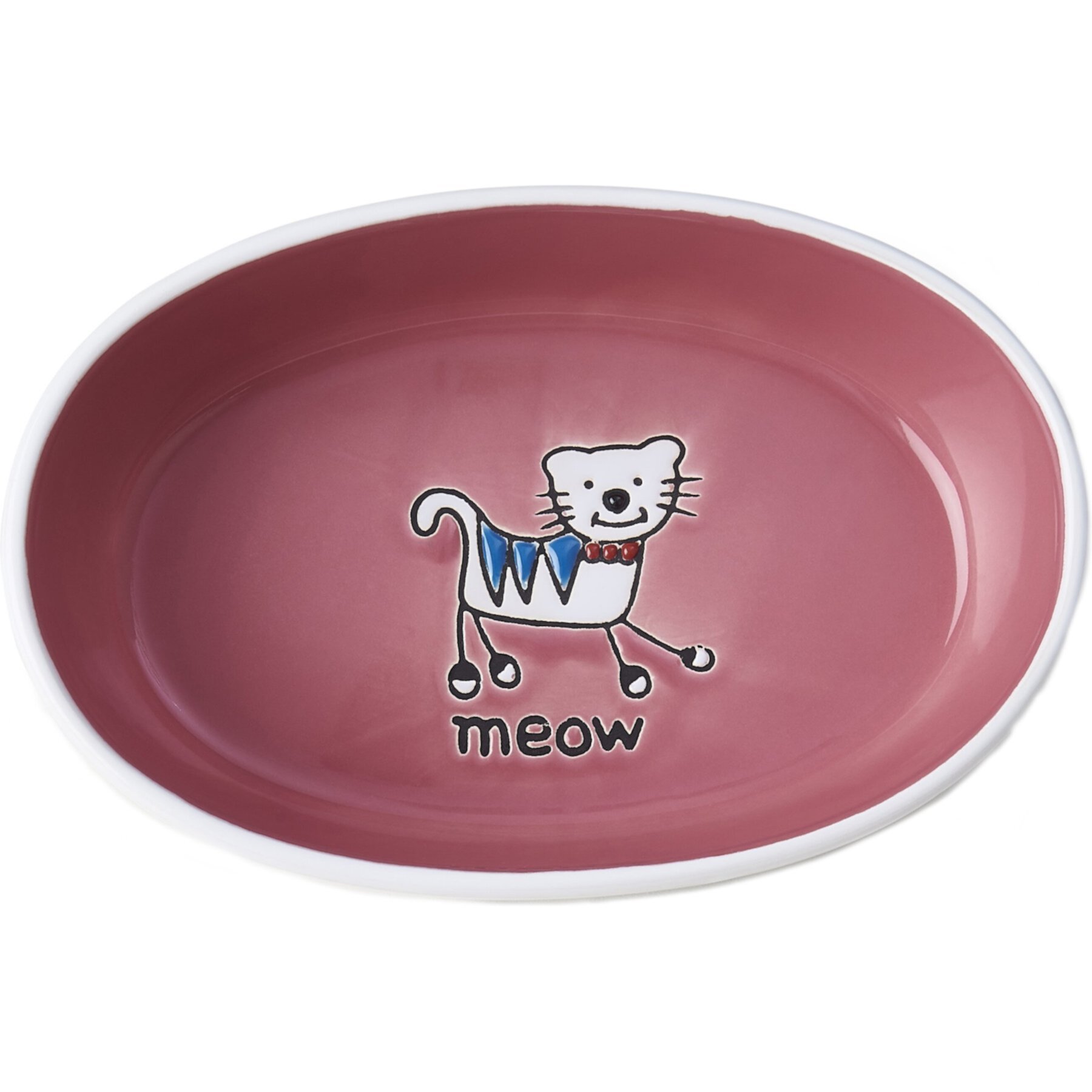 PetRageous Designs Silly Kitty Oval Ceramic Cat Bowl Petrageous Designs