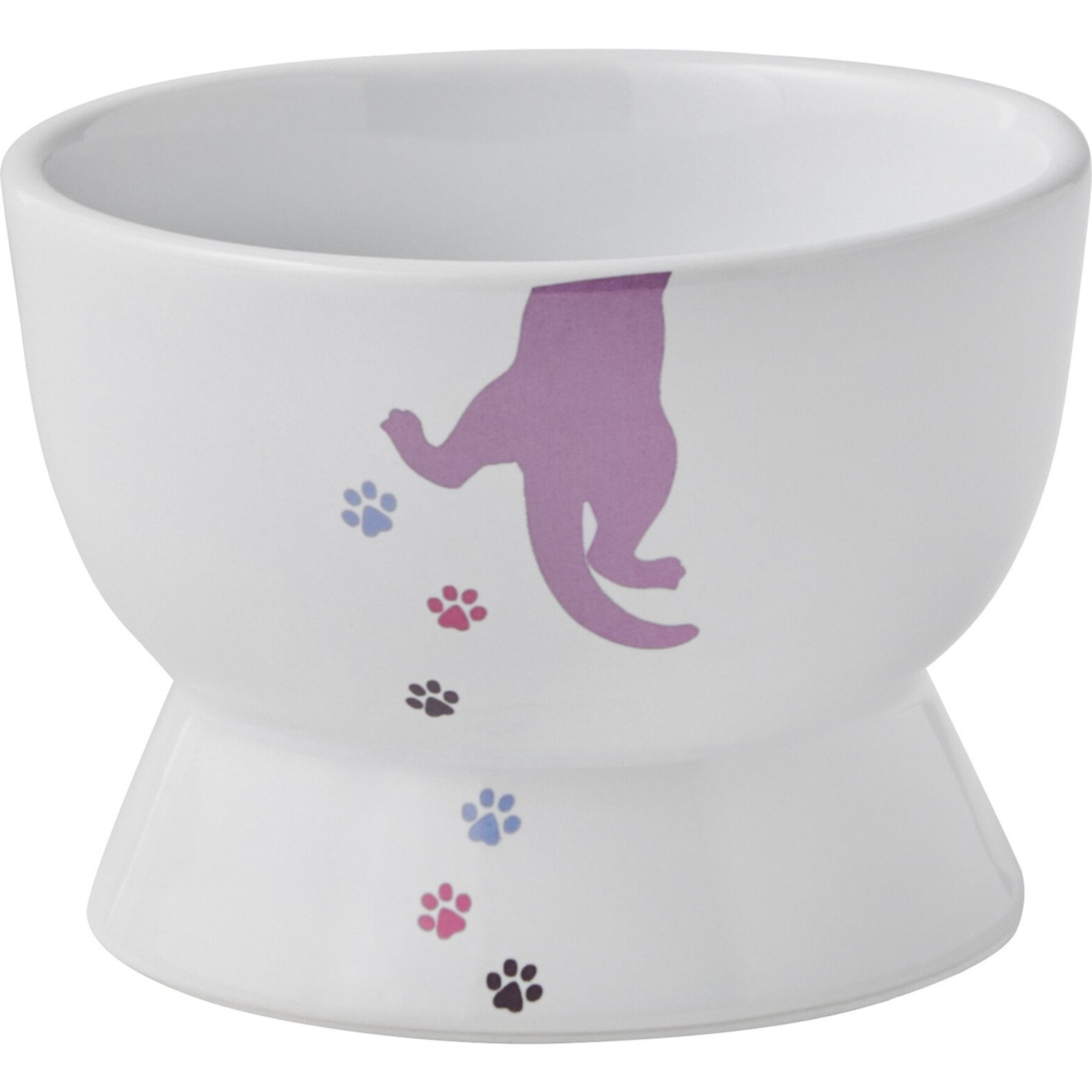 Frisco Cat Print Non-skid Elevated Ceramic Cat Bowl, Short Frisco