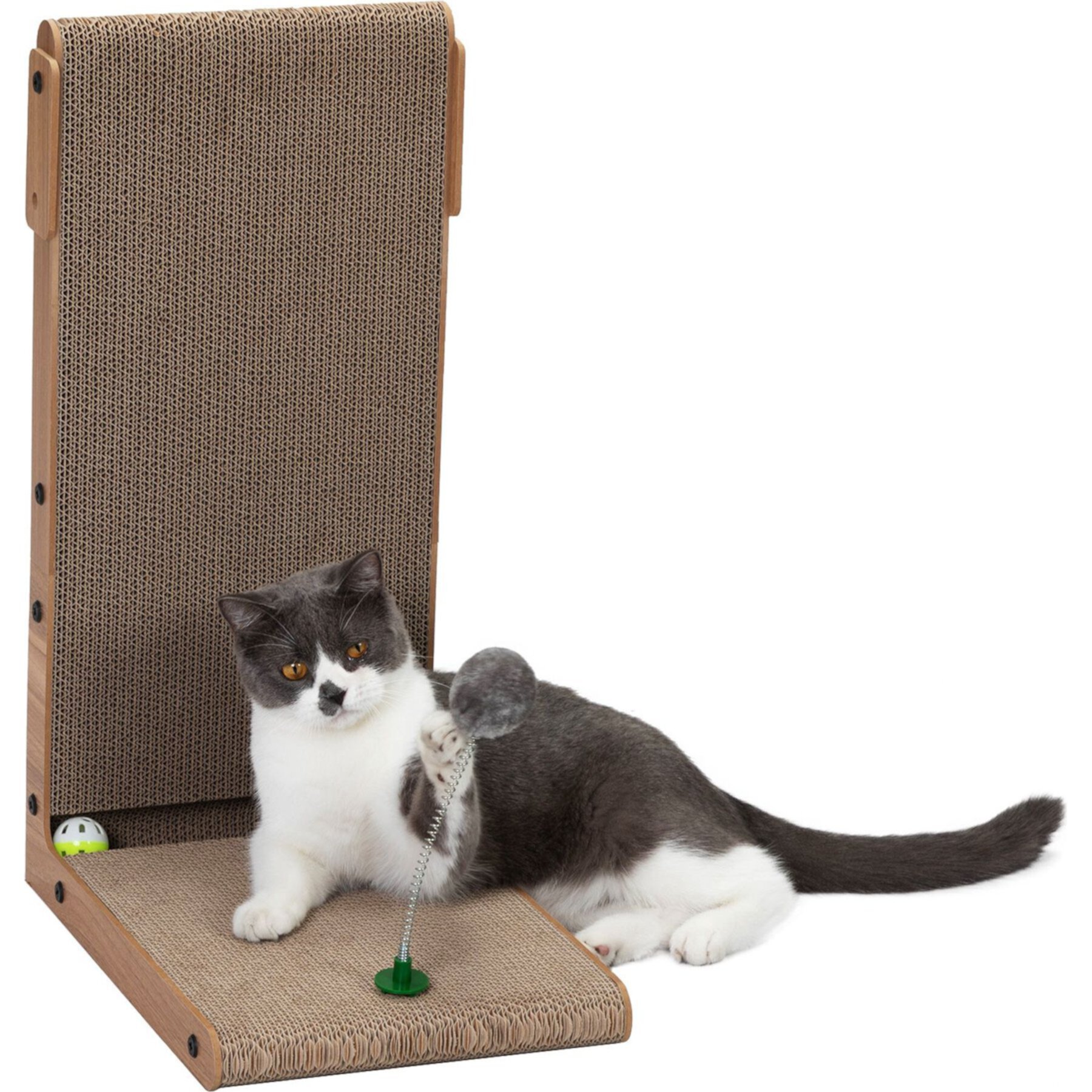 Coziwow L-Shaped Cat Scratcher Toy, Walnut Coziwow