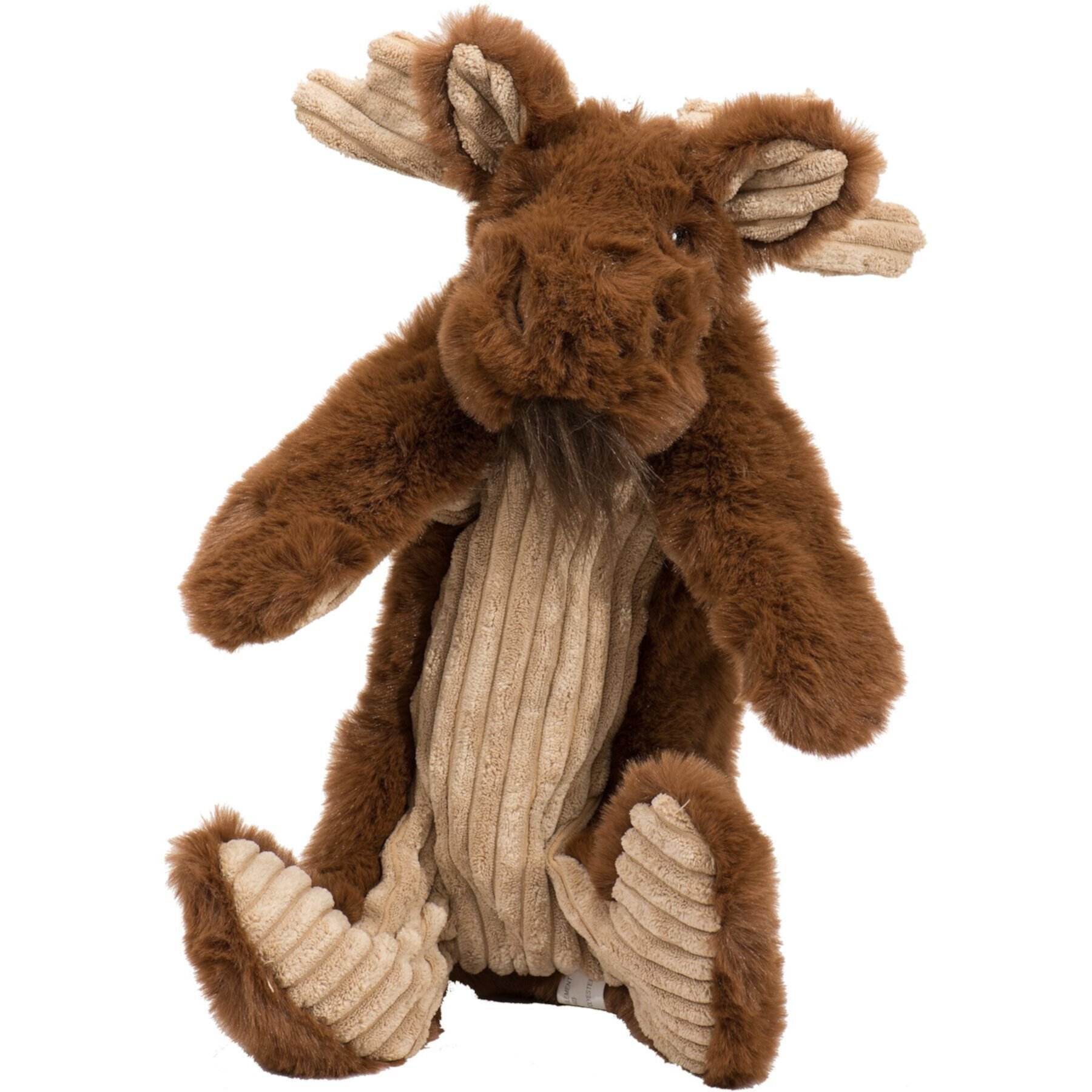 HuggleHounds Maple Moose X-Brace Tough Squeaky Plush Dog Toy, Brown, Large HuggleHounds