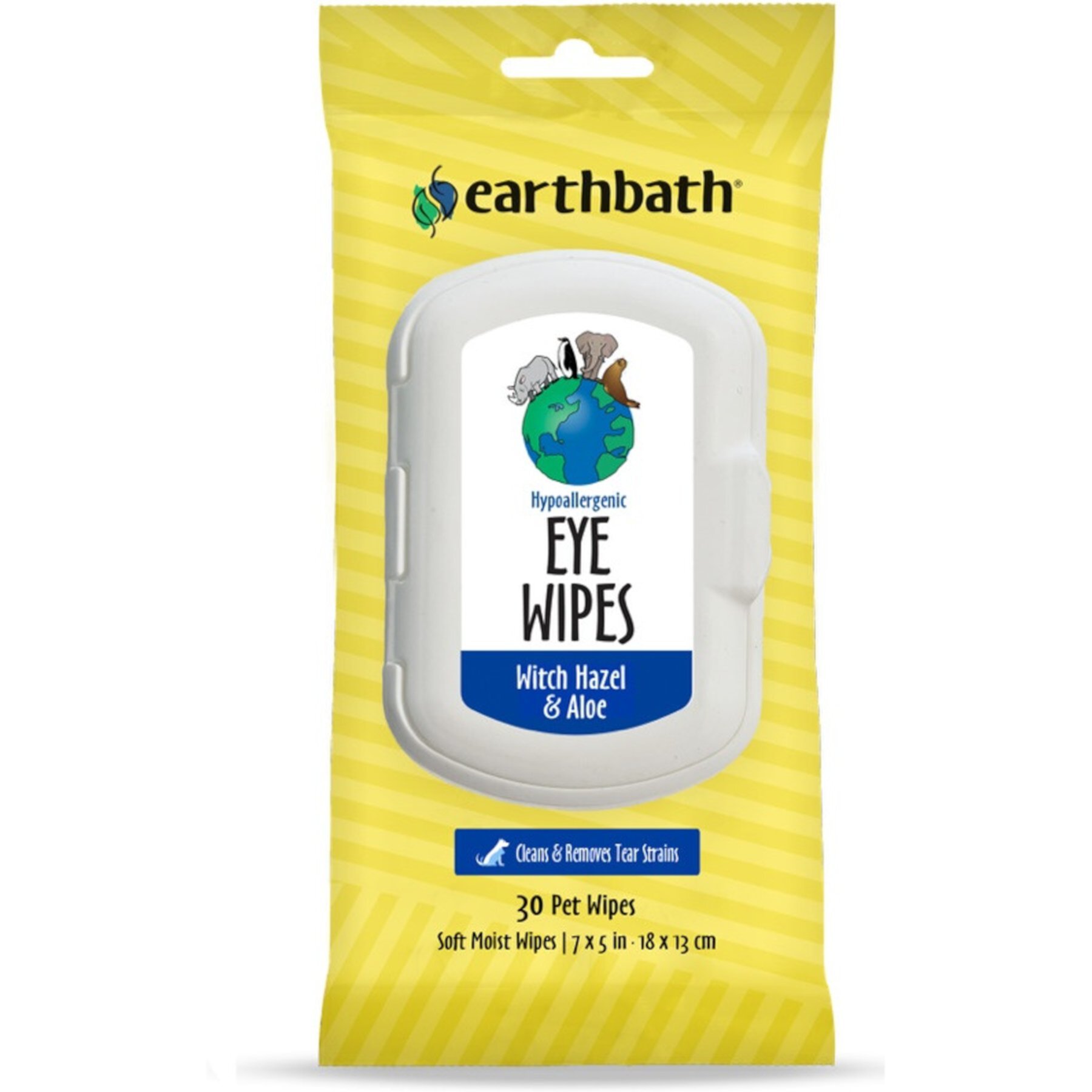 Earthbath Fragrance Free Hypoallergenic Cat & Dog Eye Wipes, 30 count earthbath