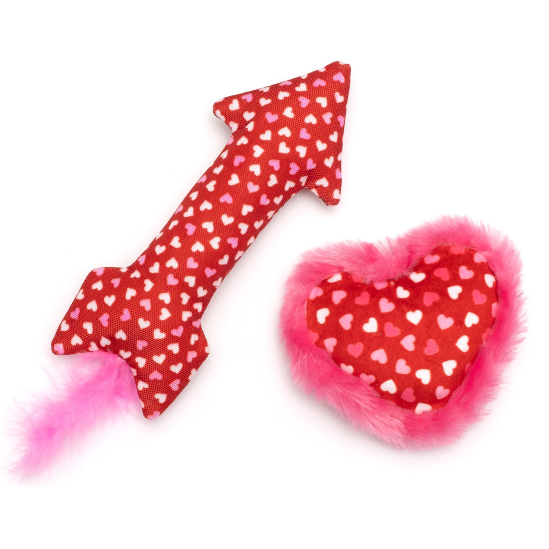 The Worthy Dog Cupid's Arrow & Heart Cat Toys with Catnip, Red, 2 count The Worthy Dog