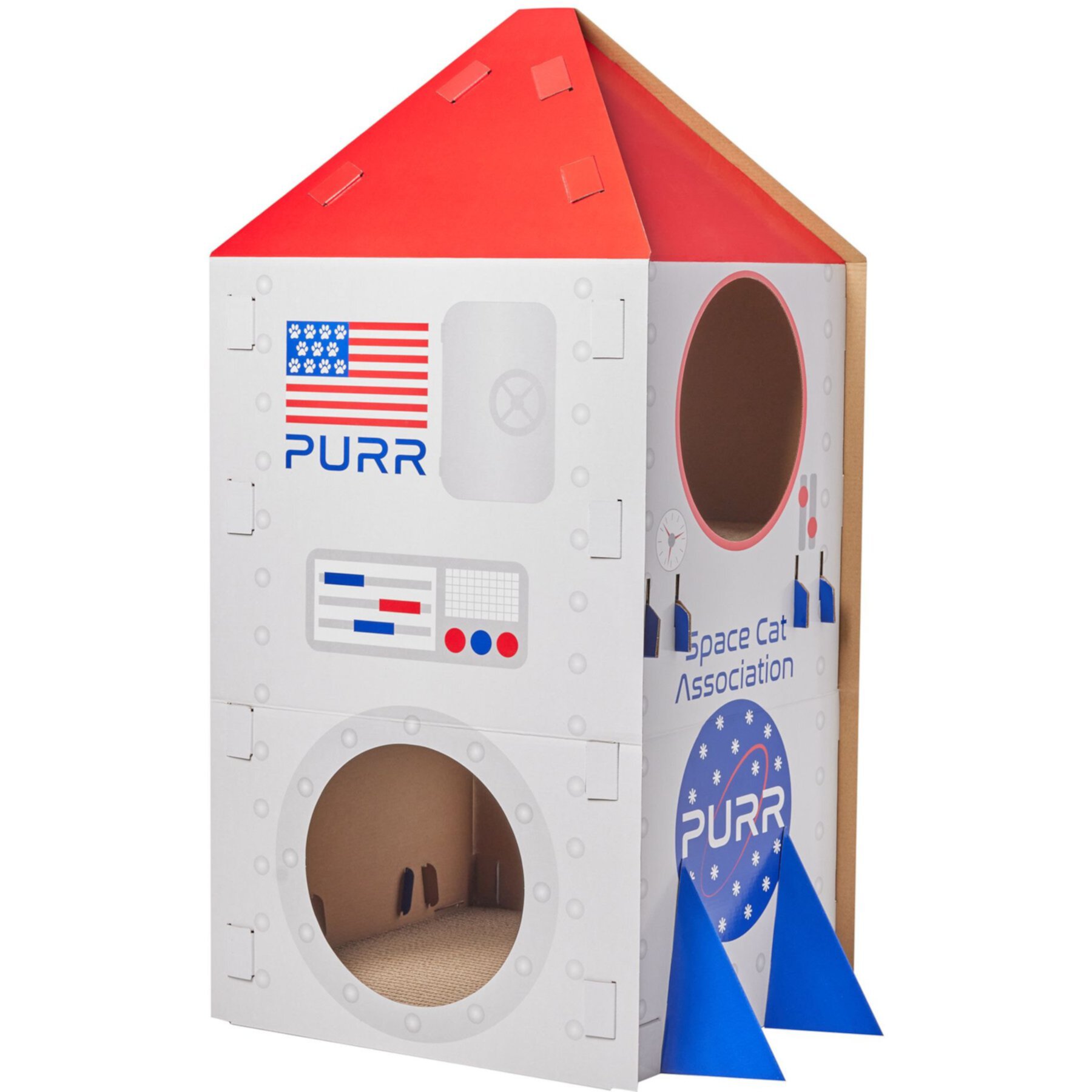 Frisco Spaceship Cardboard Cat House, 2-Story Frisco