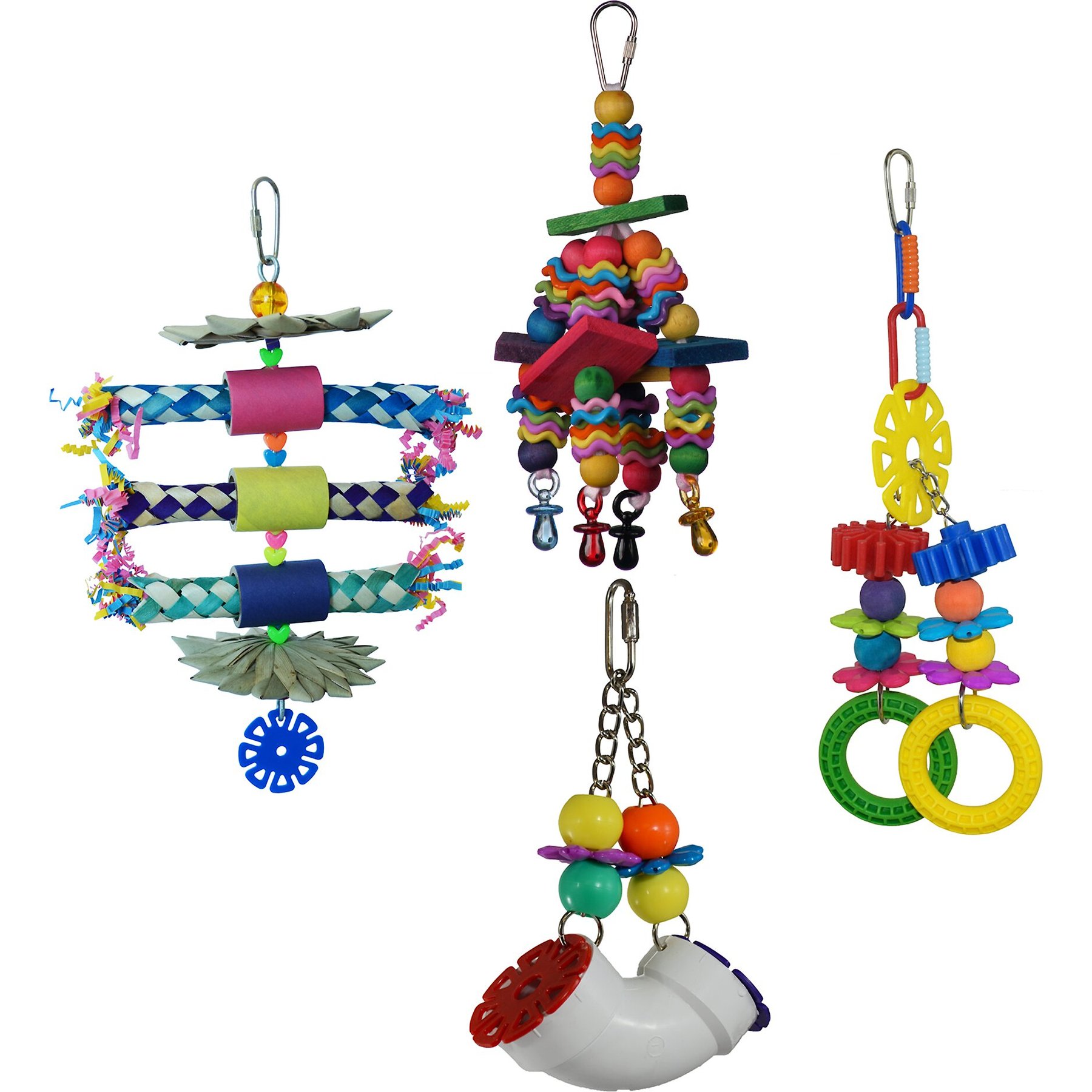 Super Bird Creations Bird Toy Bundle, Medium, 4 count Super Bird Creations