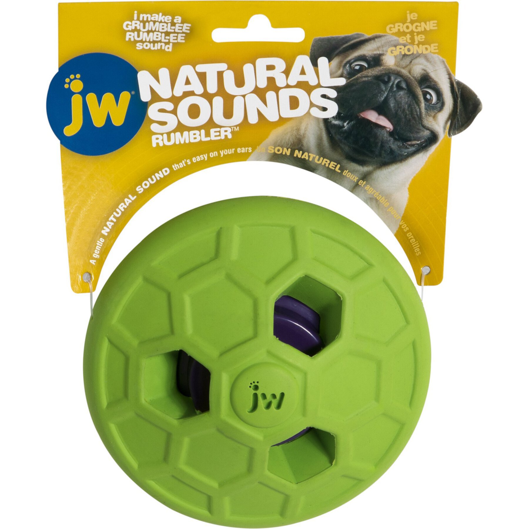 JW Pet Natural Sounds Rumbler Dog Toy, Green JW Pet