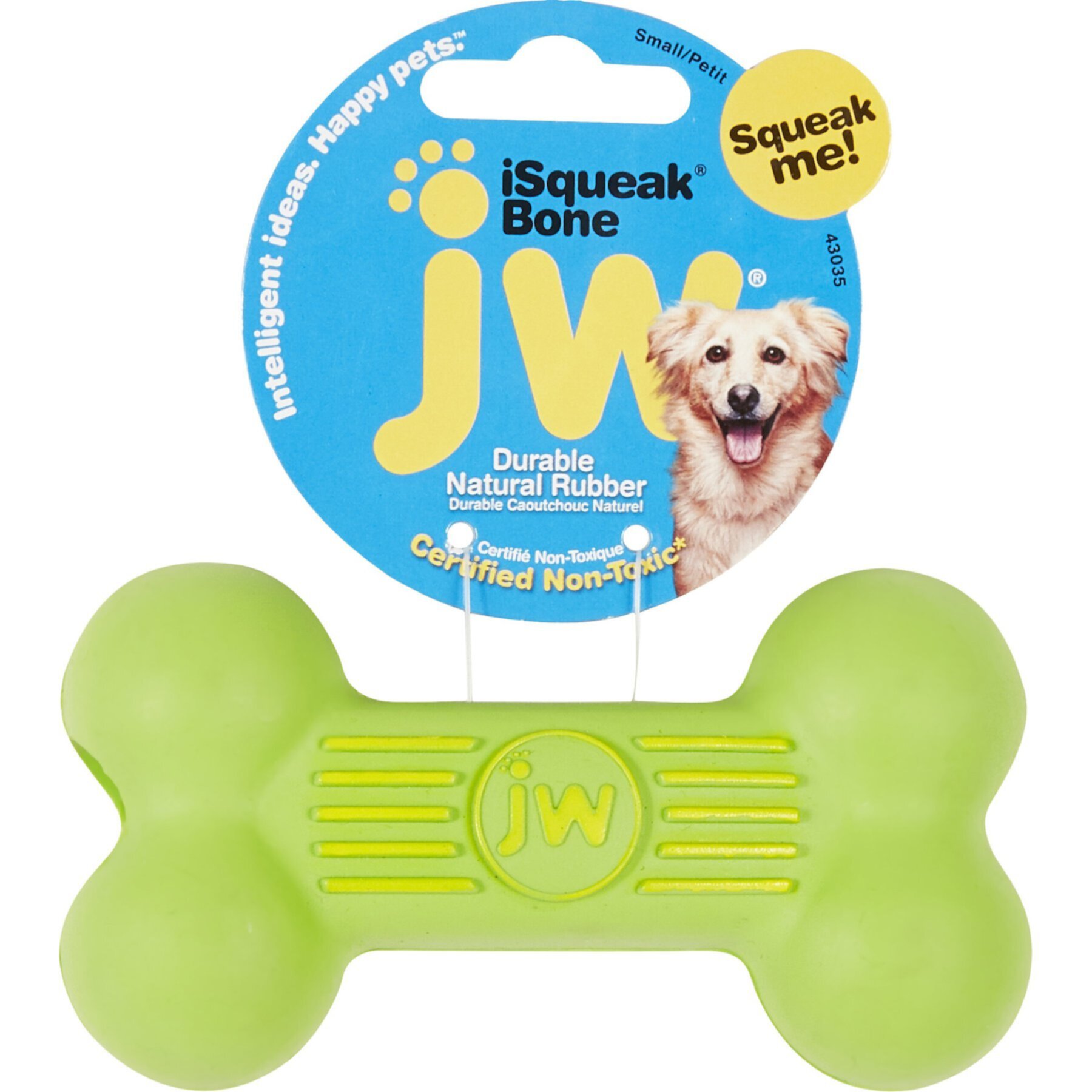 JW Pet iSqueak Bone Dog Toy, Color Varies JW Pet