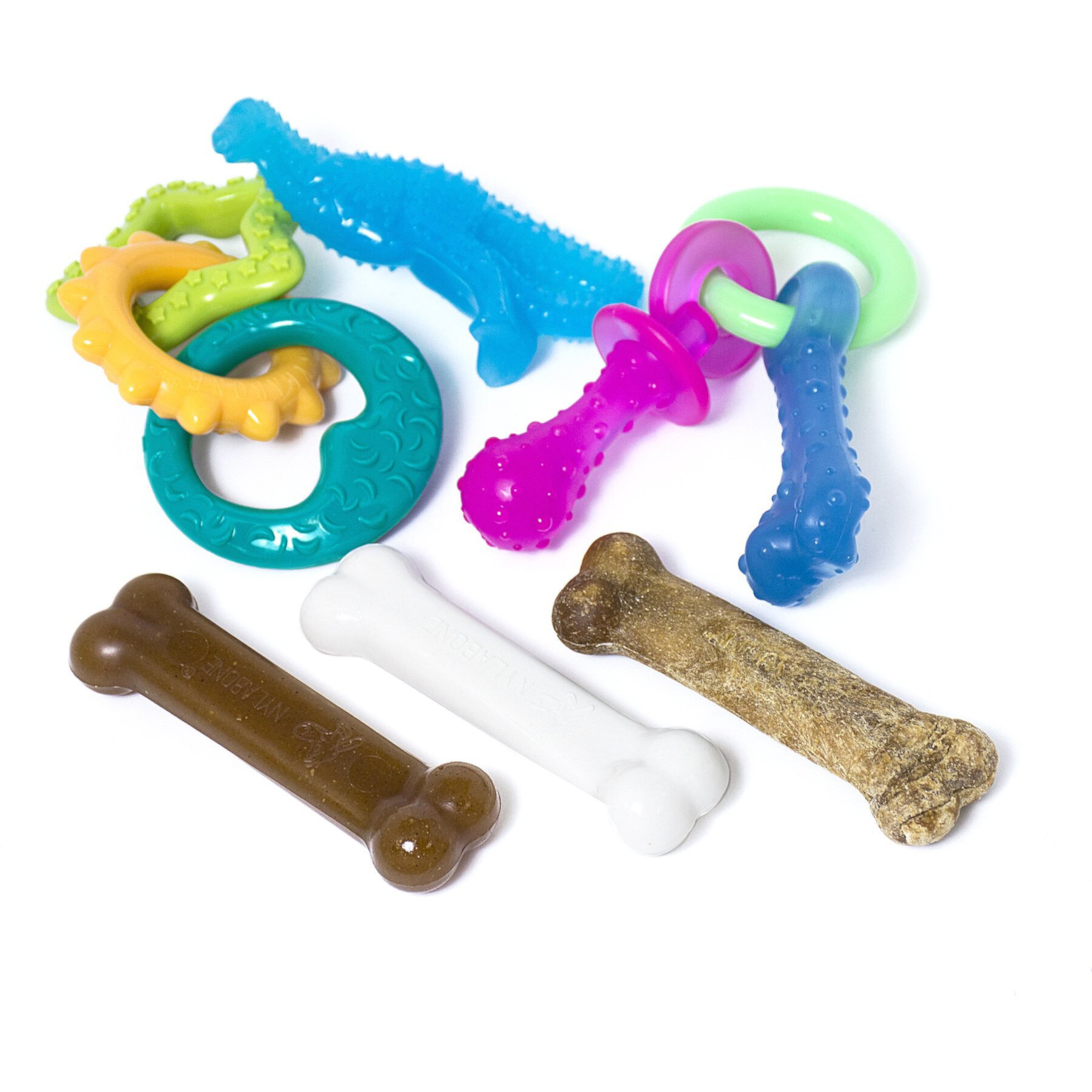 Nylabone Puppy Starter Pack Chew Toys & Treat Variety Nylabone