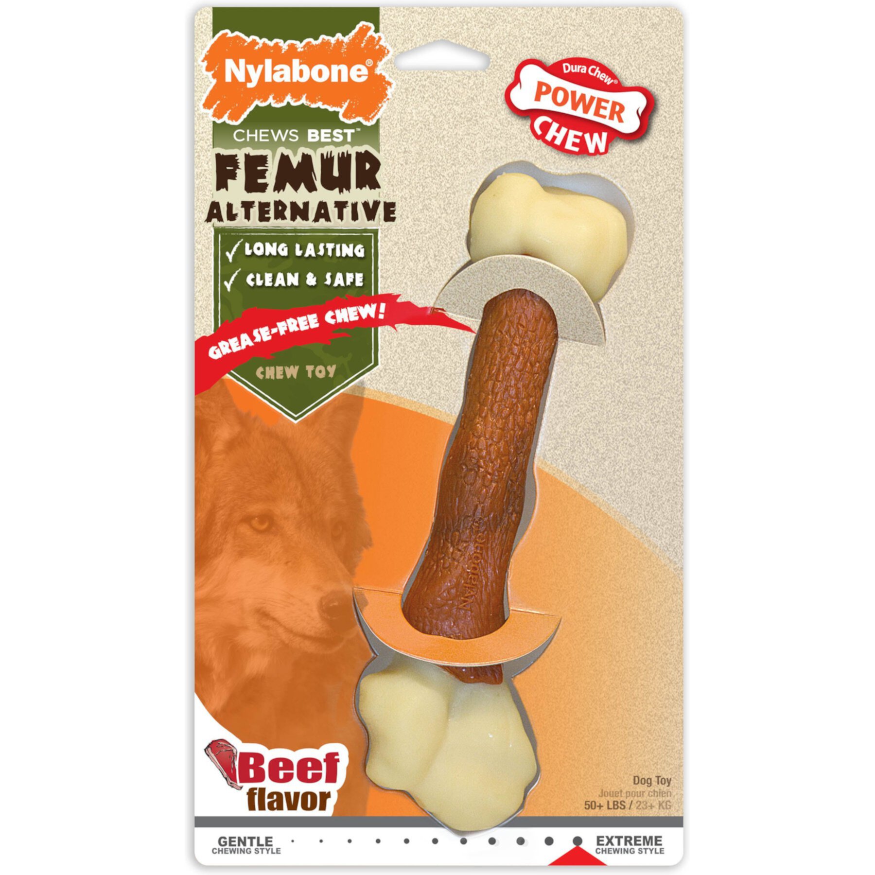 Nylabone Femur Bone Rawhide Alternative Power Chew Durable Dog Toy Nylabone