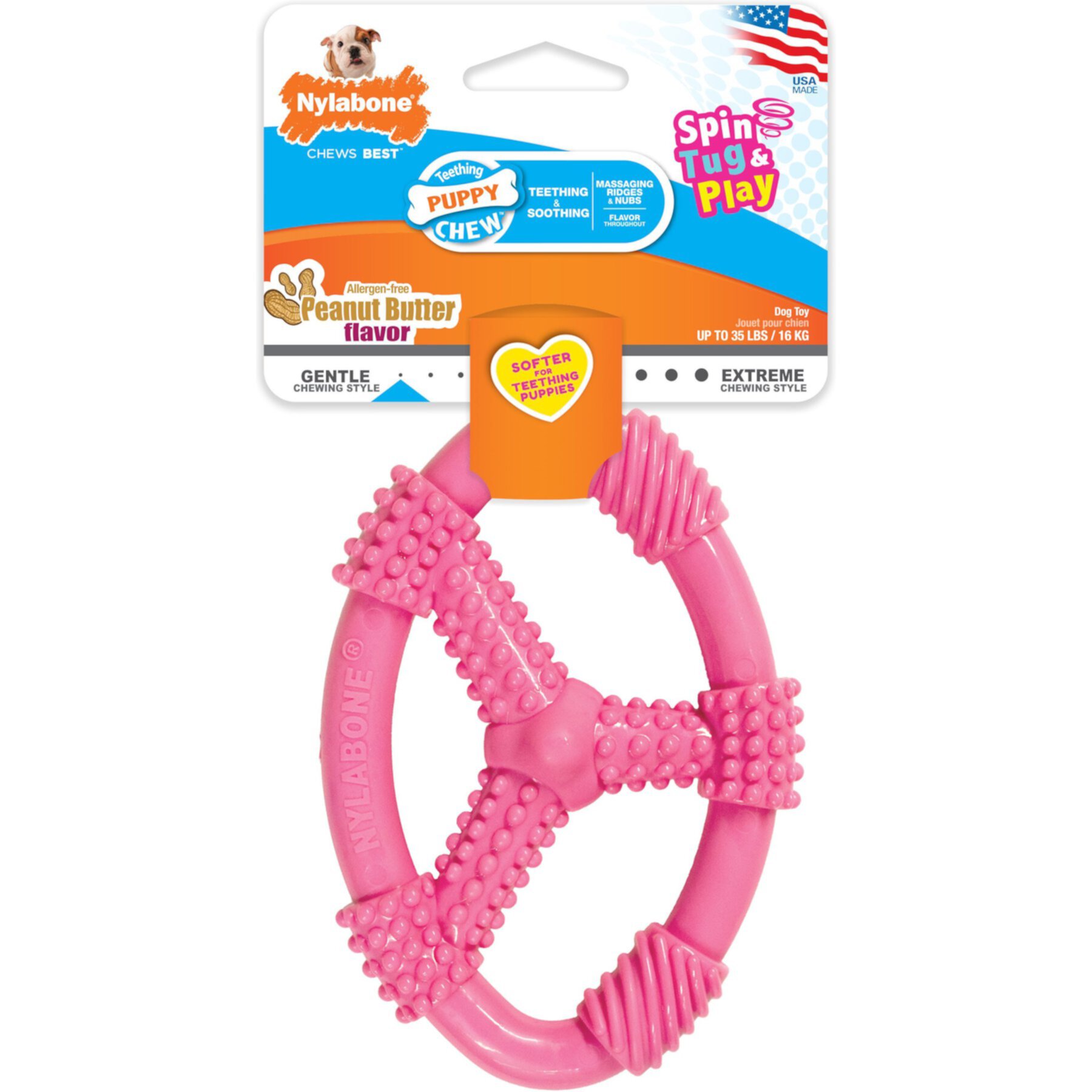 Nylabone Spin Tug & Play Puppy Chew Dog Toy Nylabone