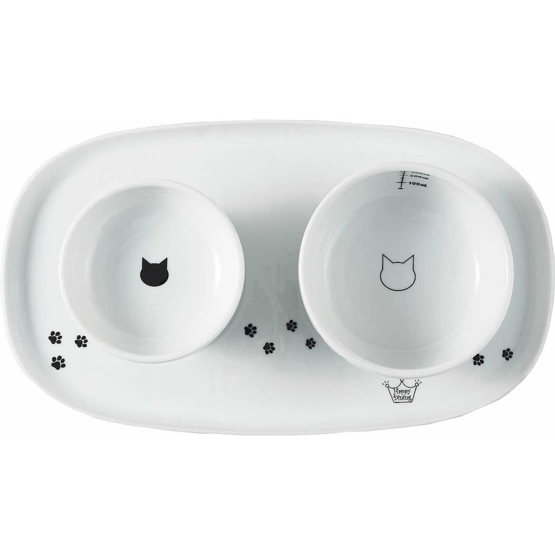 Necoichi Double Dining Tray Set & Elevated Cat Bowls Necoichi