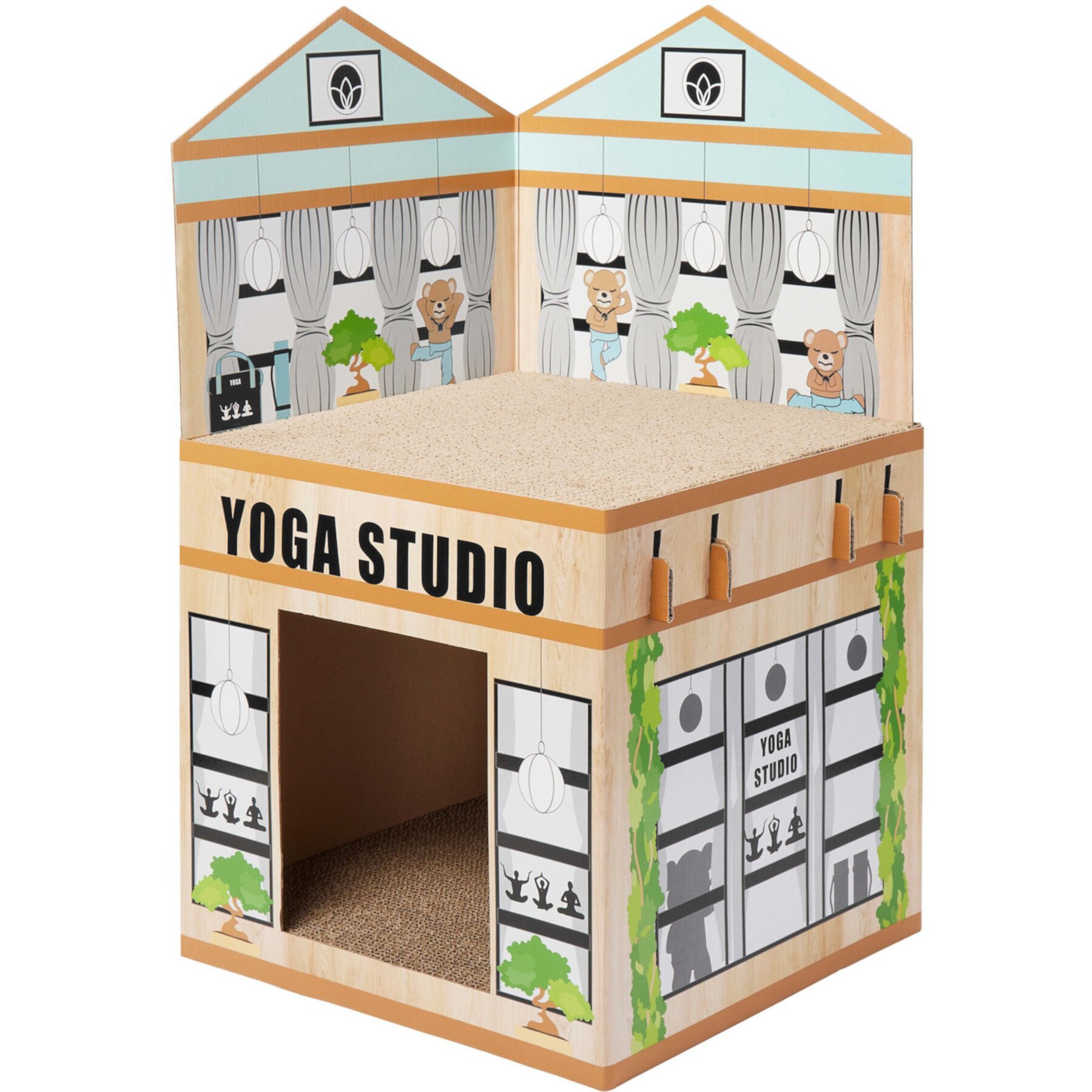 Frisco Yoga Studio Cardboard Cat House, 2-Story Frisco