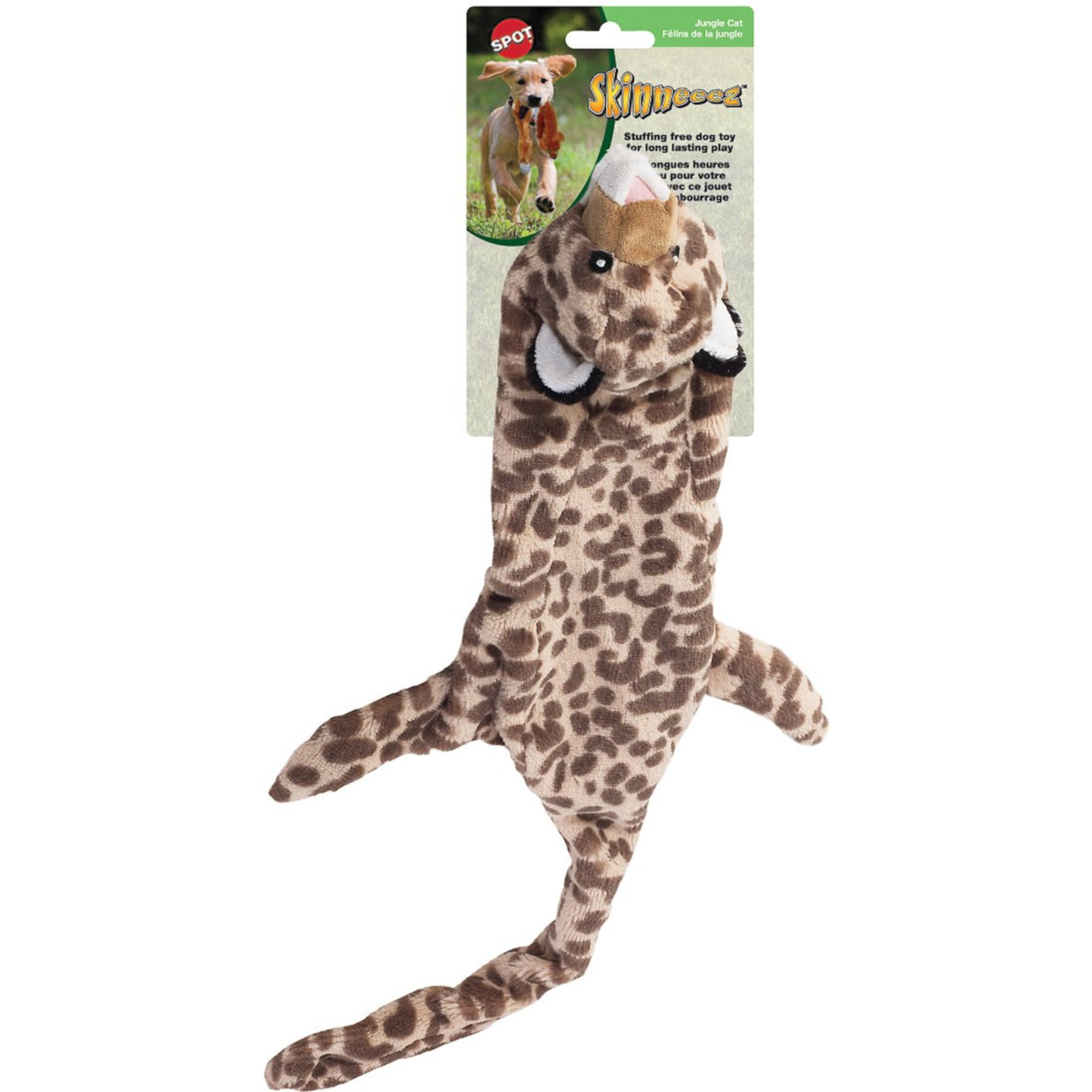 Ethical Pet Mini Skinneeez Jungle Cat Stuffing-Free Squeaky Plush Dog Toy, Character Varies Ethical Pet