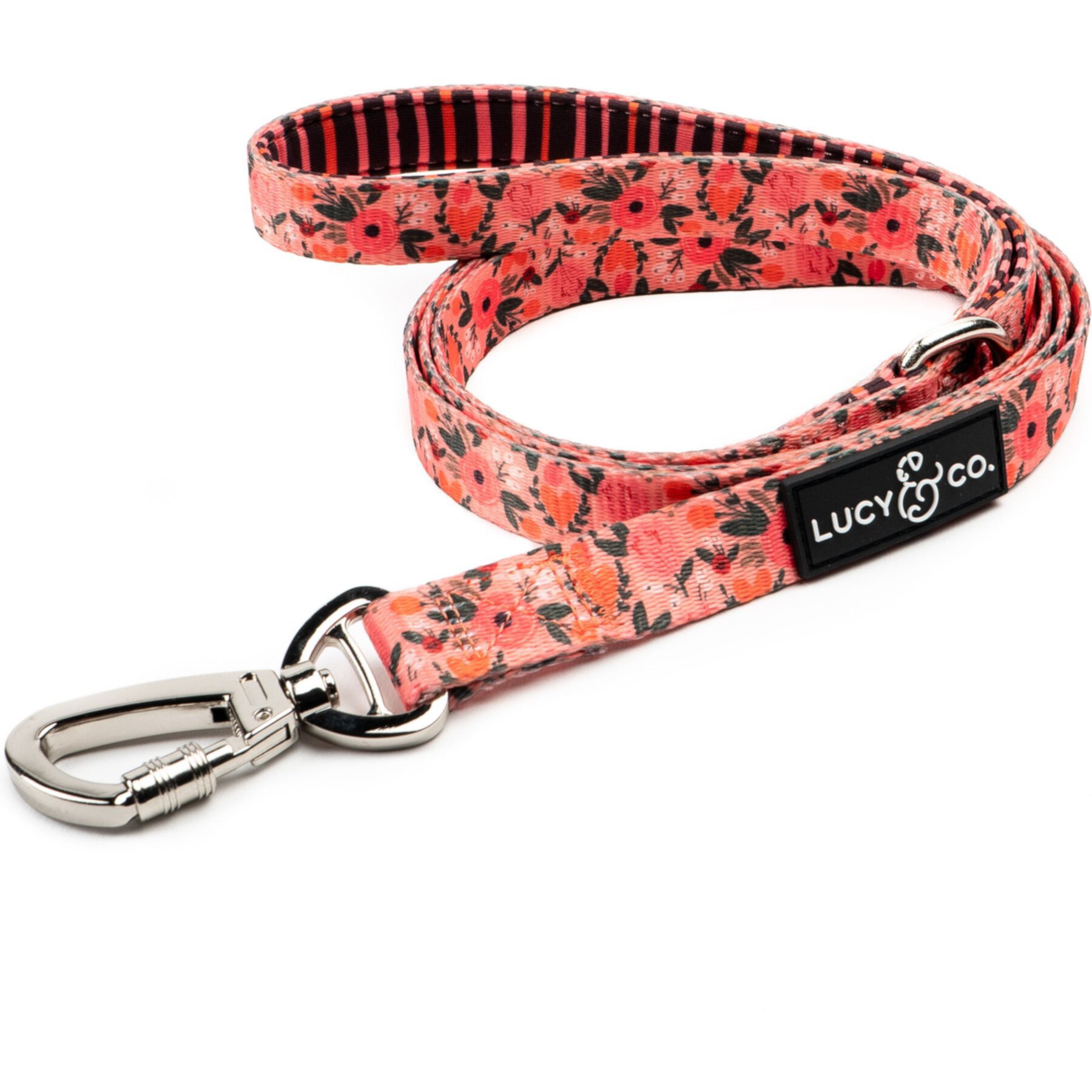 Lucy & Co. The Posy Pink Dog Leash, Pink, Small: 5-ft long, 3/5-in wide Lucy & Co.