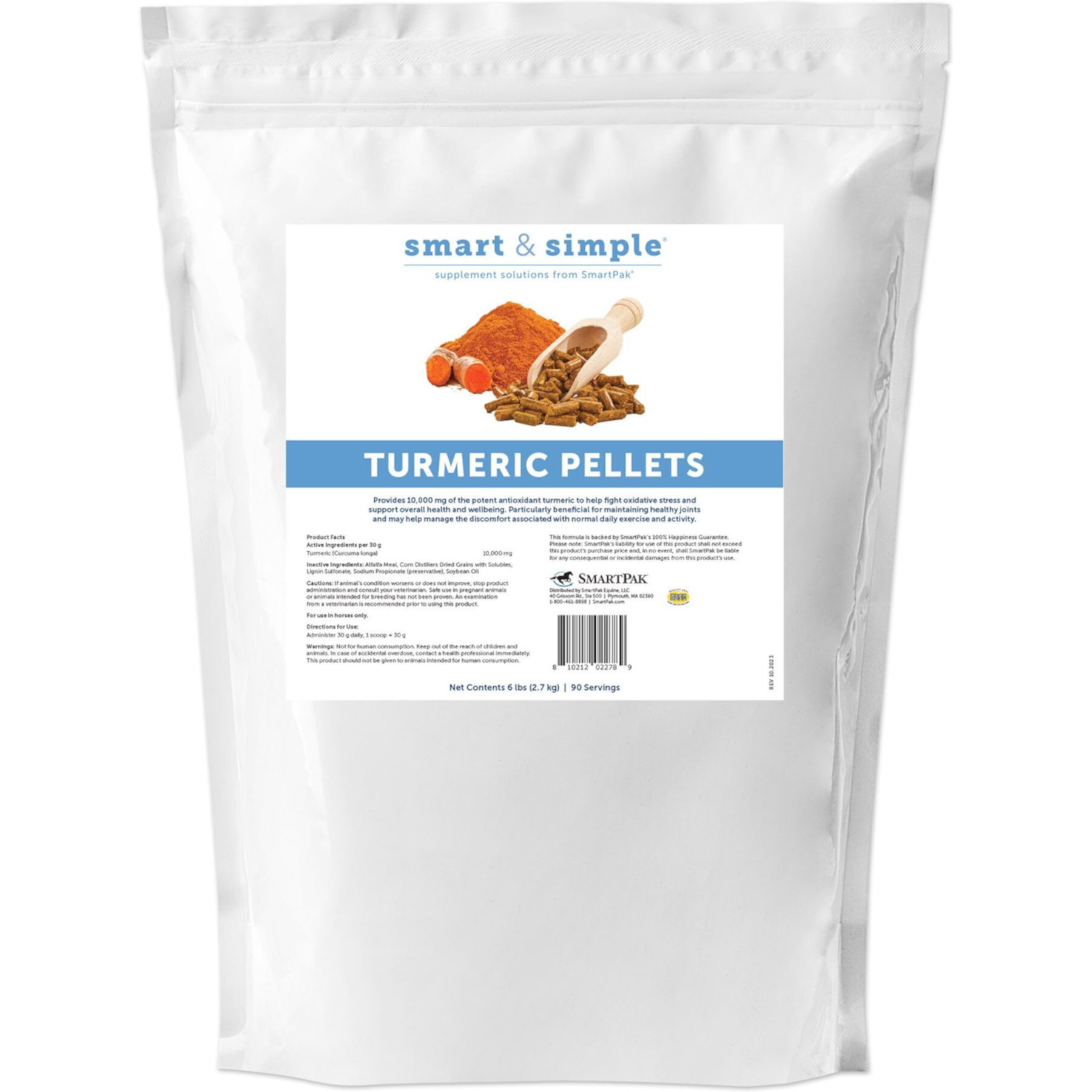 SmartPak Smart & Simple Turmeric Pellet Horse Supplement, 6-lb bag Smartpak