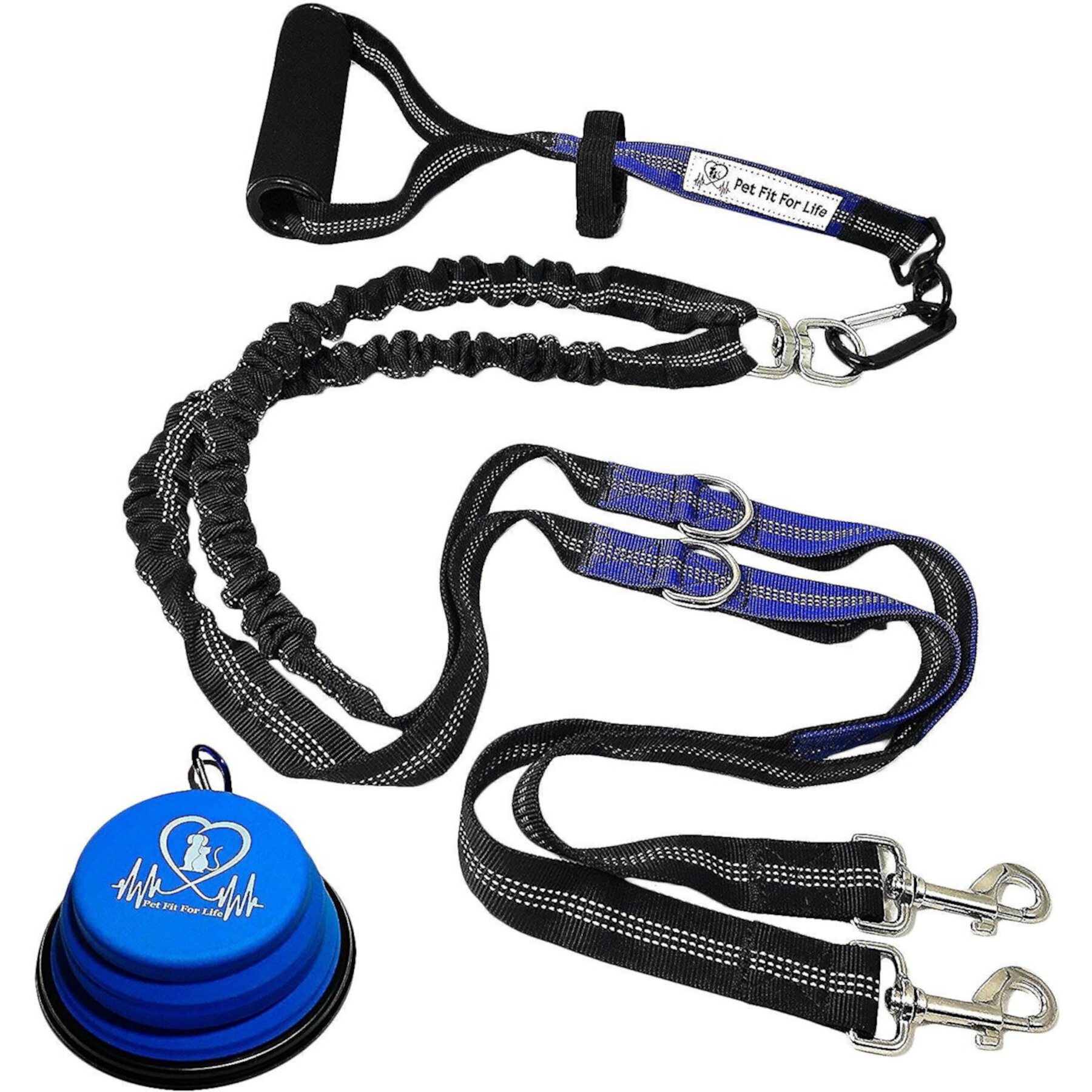 Pet Fit For Life Dual Dog Leash with Bowl Pet Fit For Life