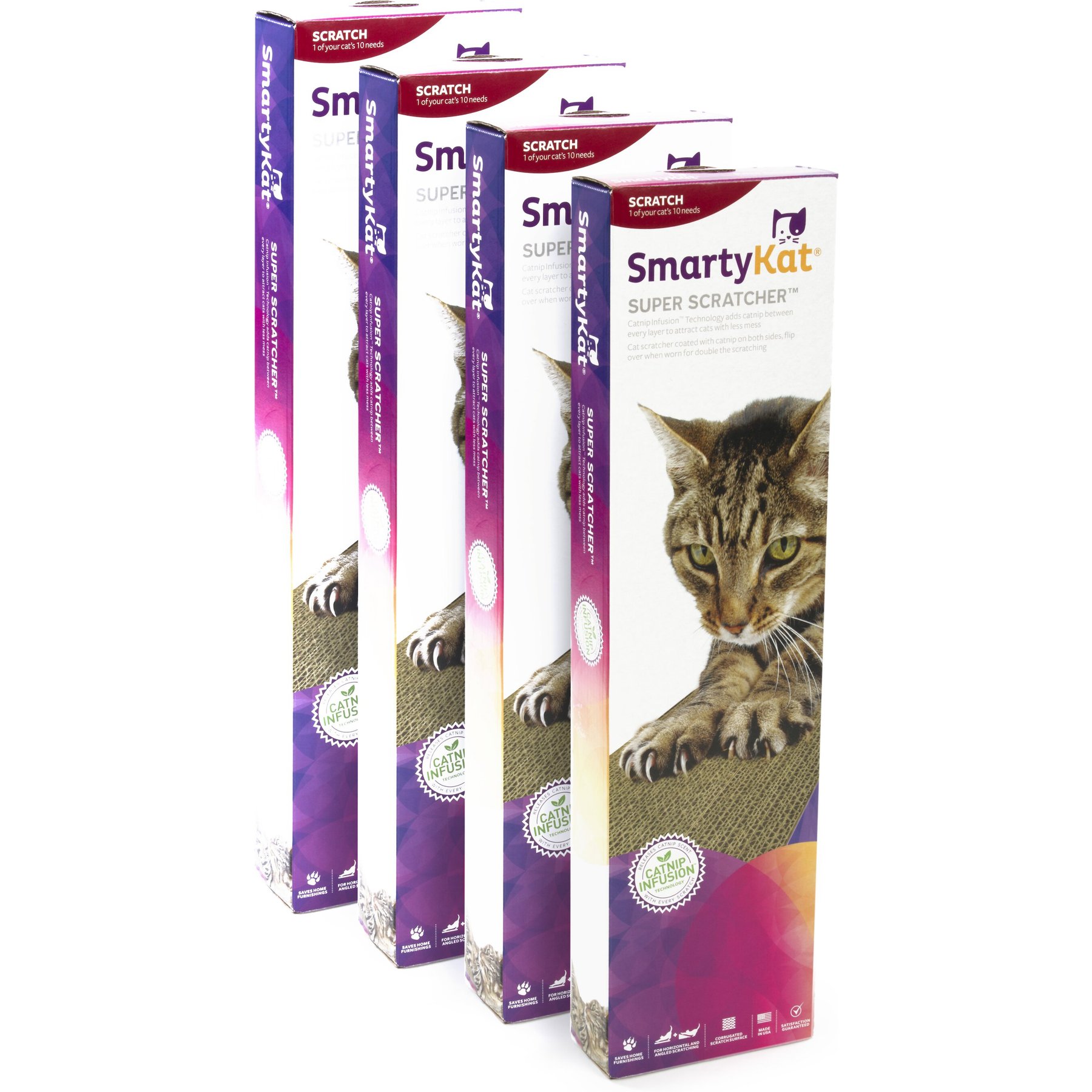 SmartyKat Super Scratcher Cat Toy, 4 count Smartykat